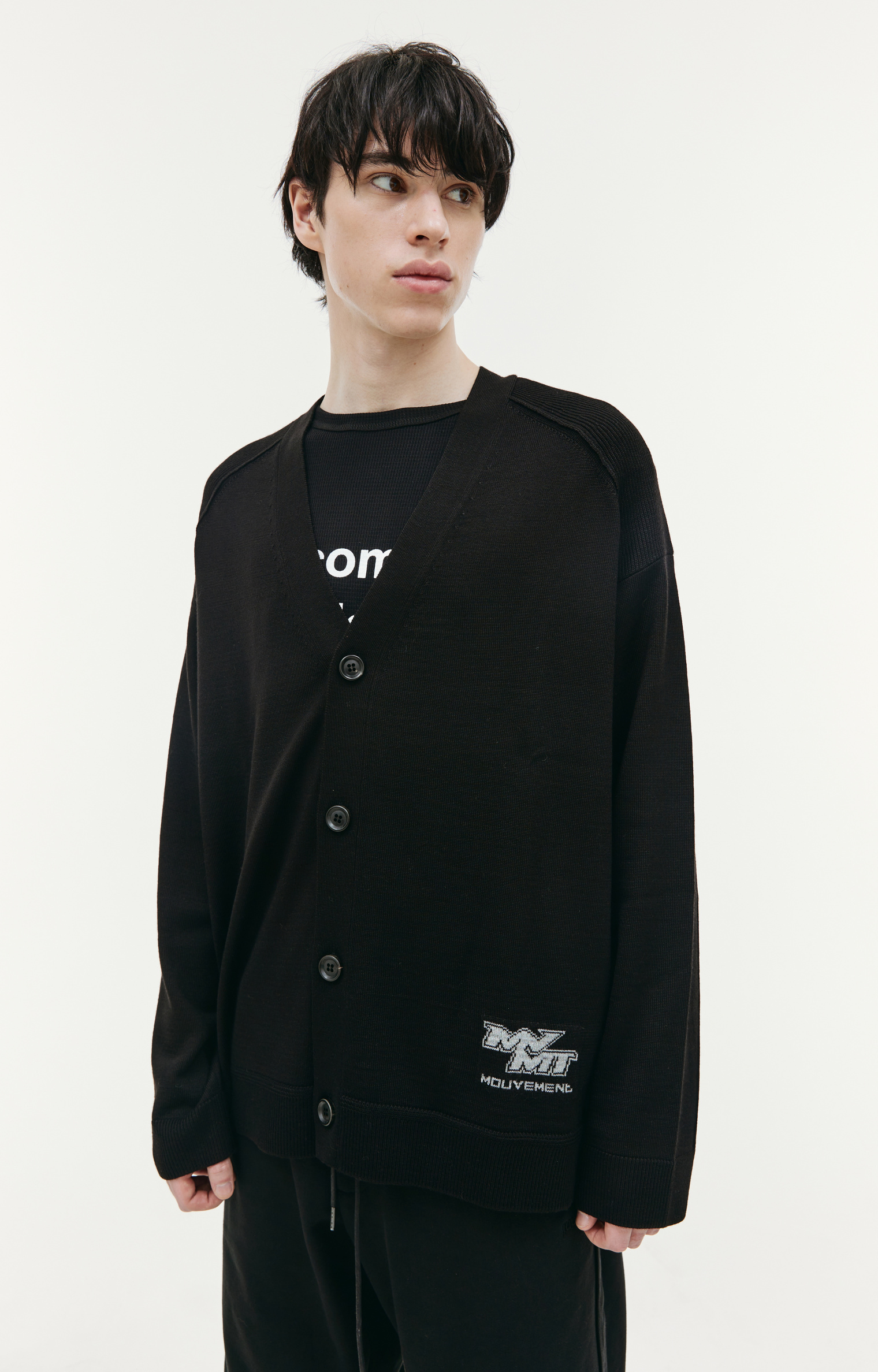 Juun.J Black Y-Neck сardigan