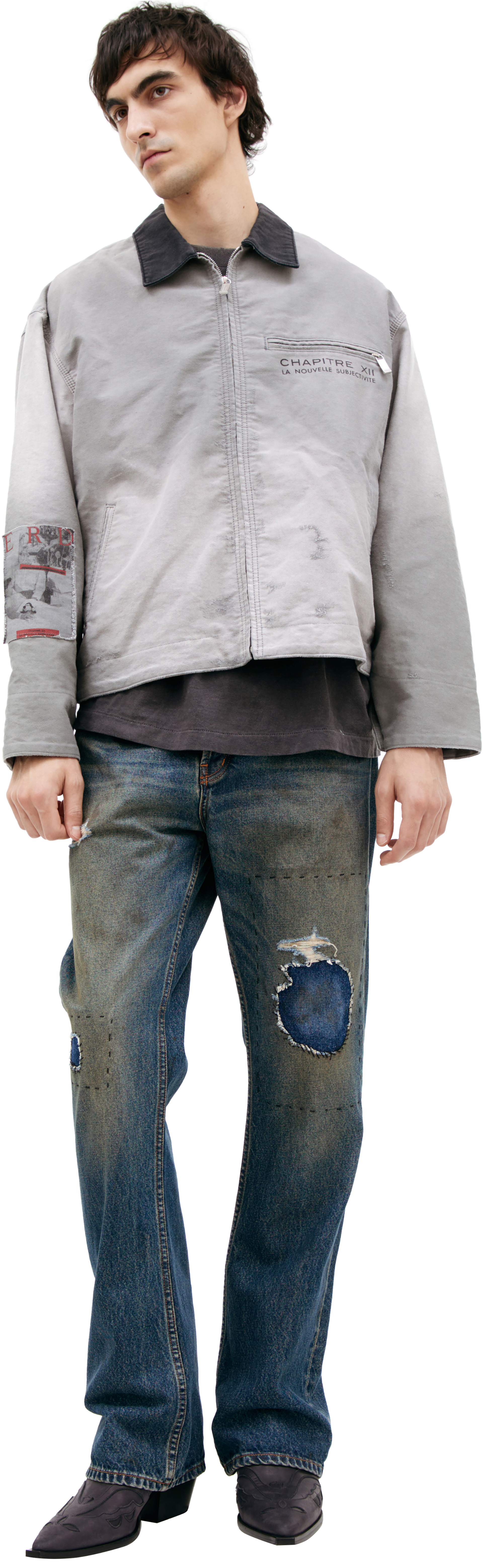 Enfants Riches Déprimés Grey jacket with patches