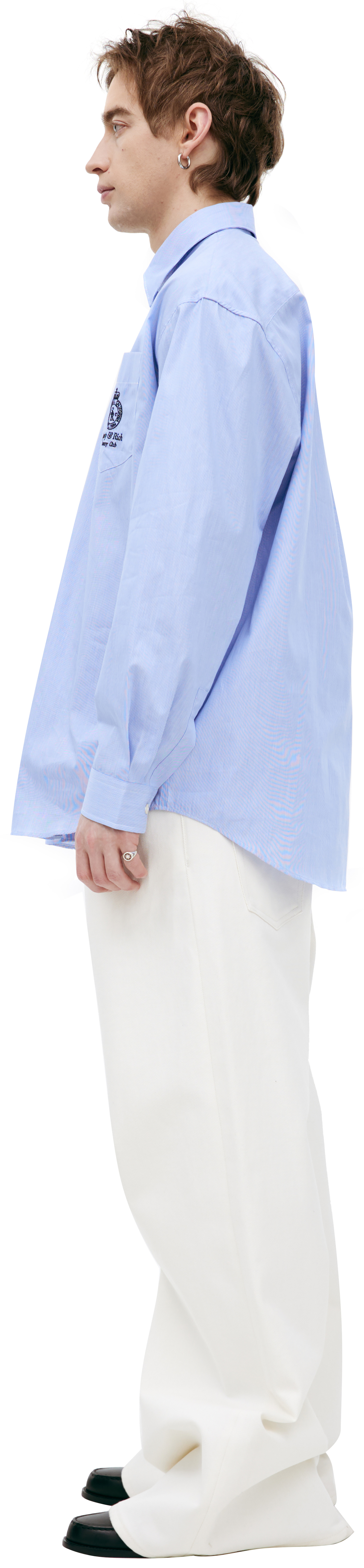 SPORTY & RICH Blue striped shirt