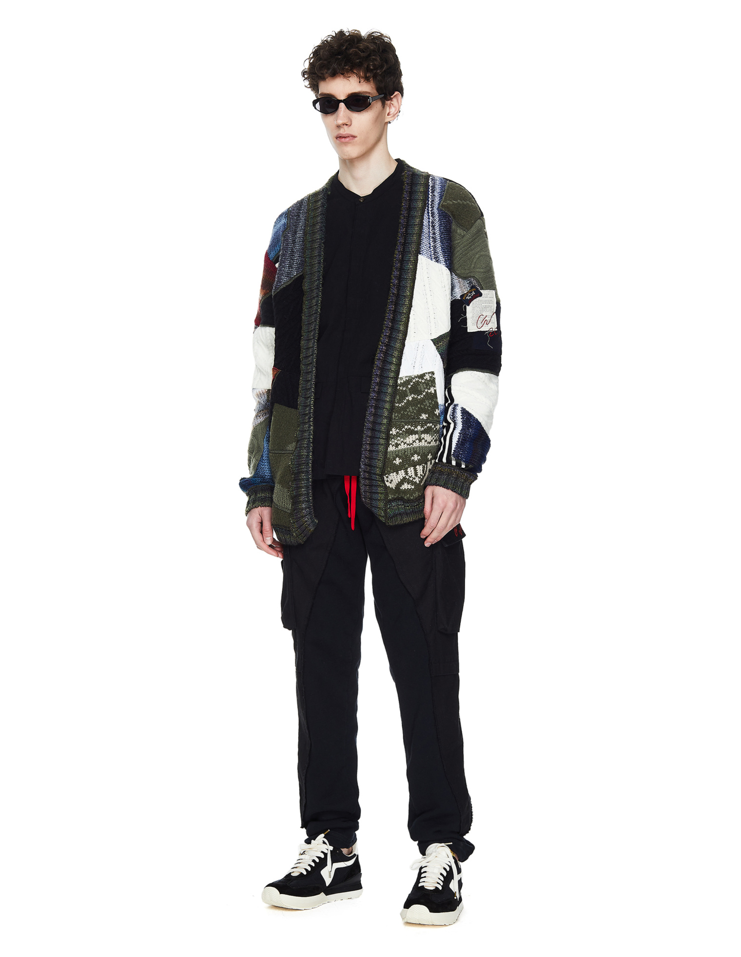 Greg Lauren x Paul Shark Patchwork Cardigan