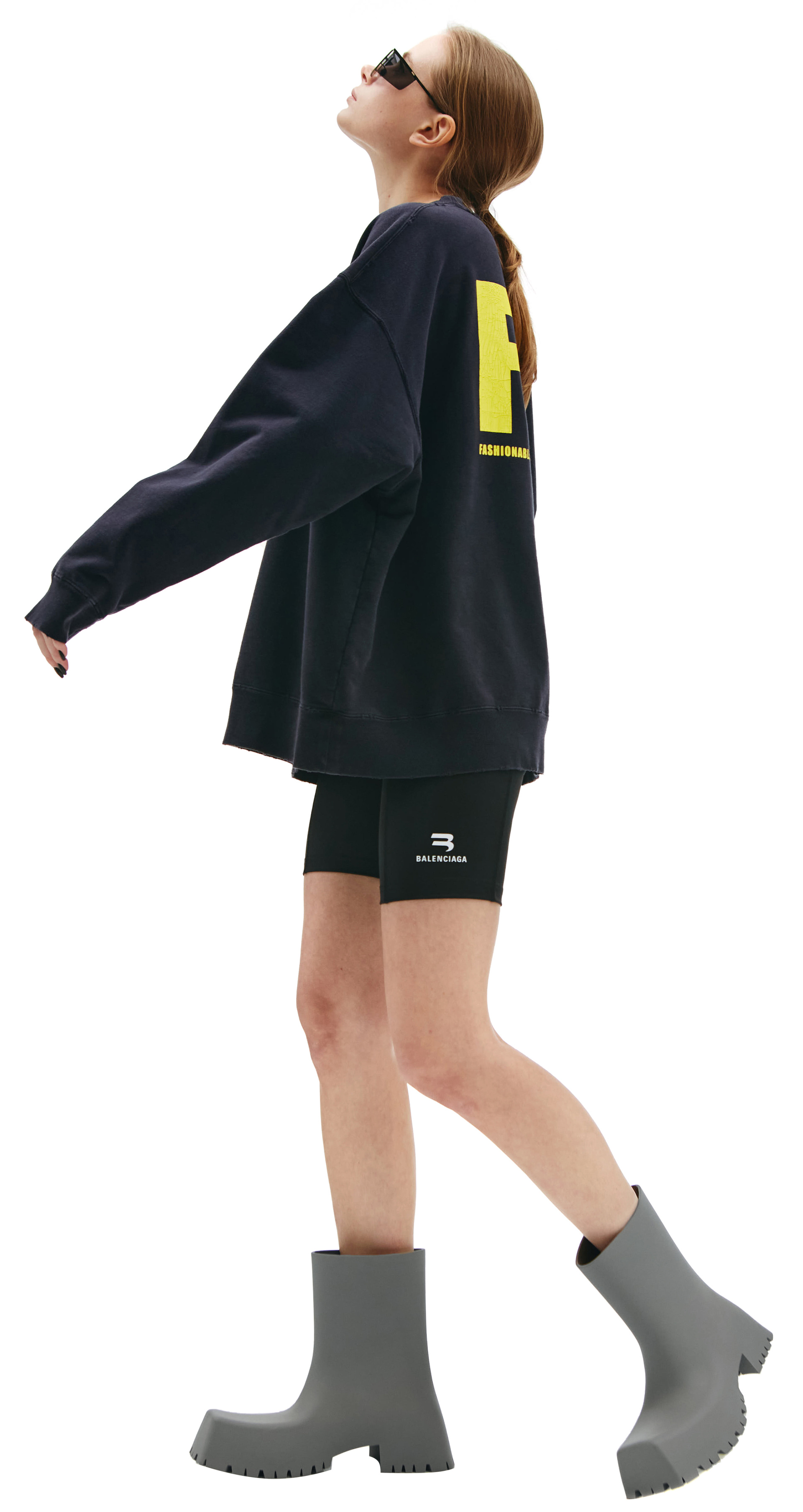 Balenciaga Fraying sweatshirt with FBI print