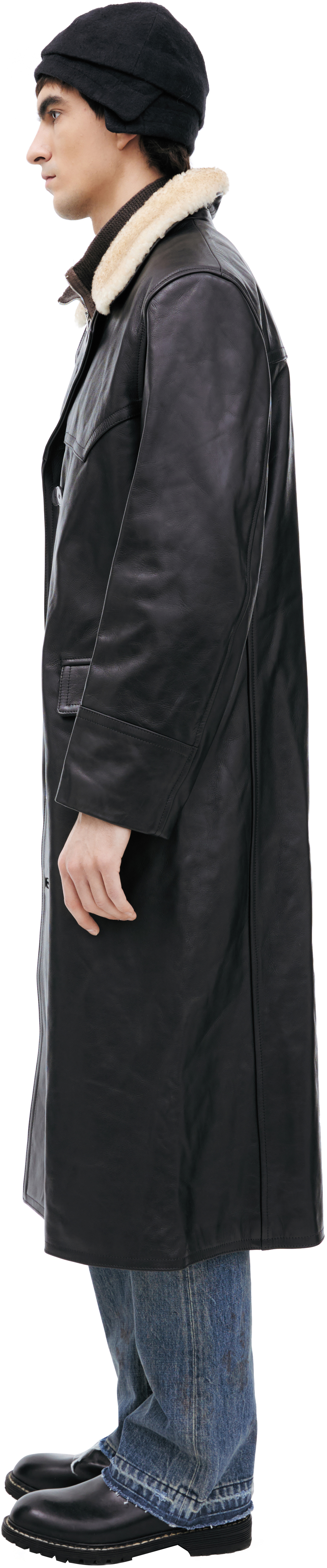 Enfants Riches Déprimés Black leather coat