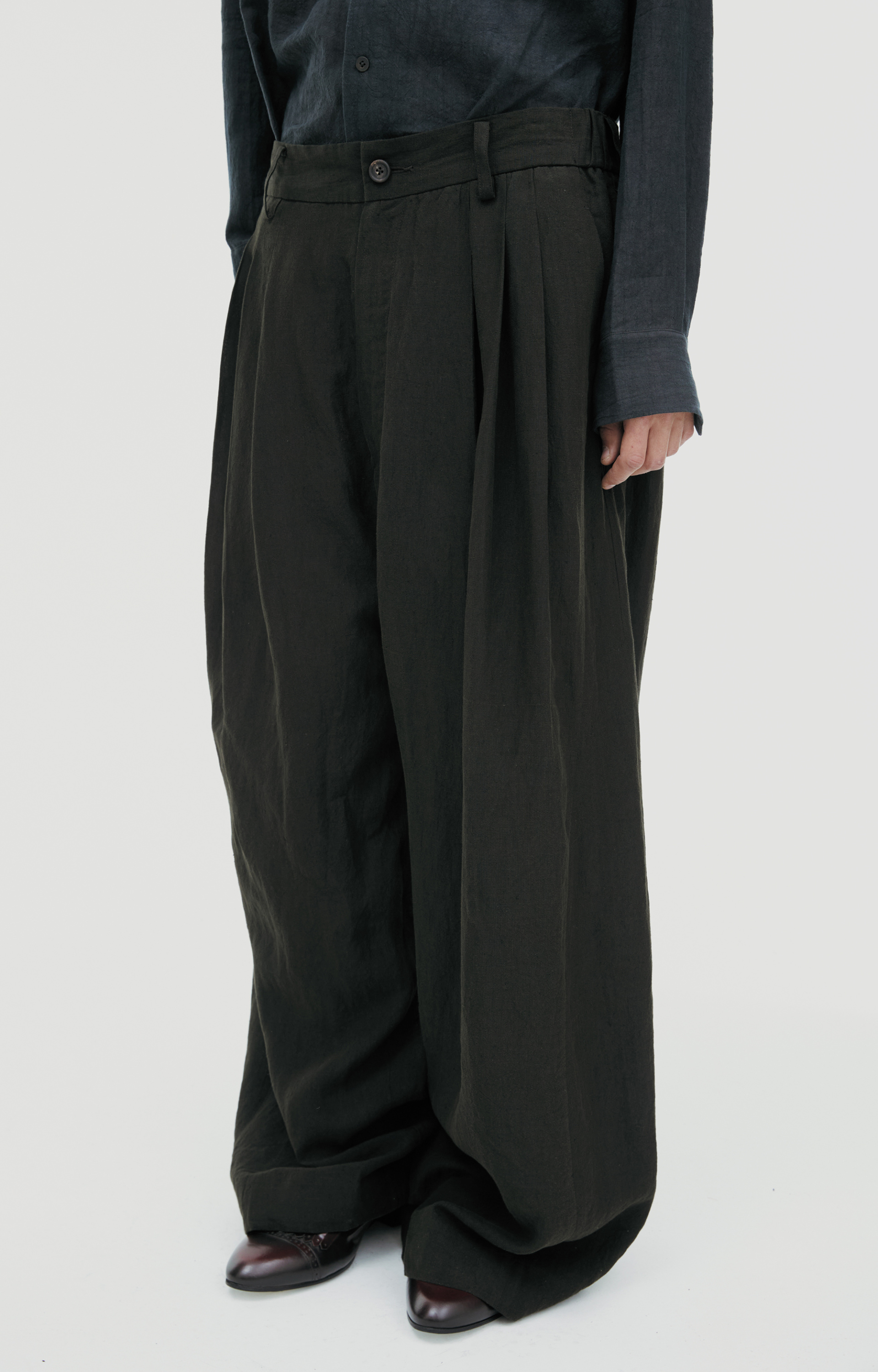 Ziggy Chen Wide leg linen trousers