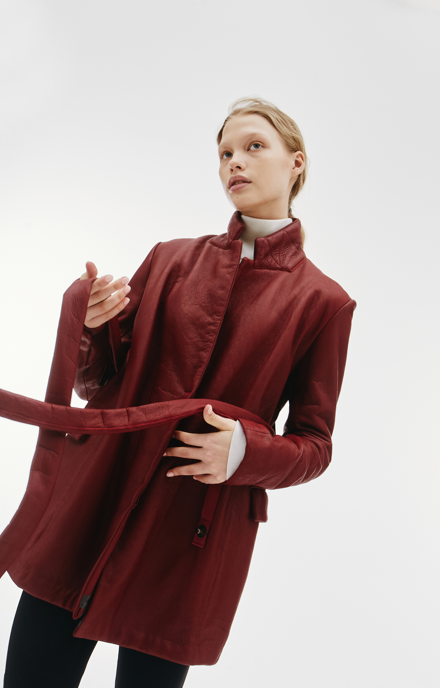 Isaac Sellam Reguliere Burgundy Jacket with Belt