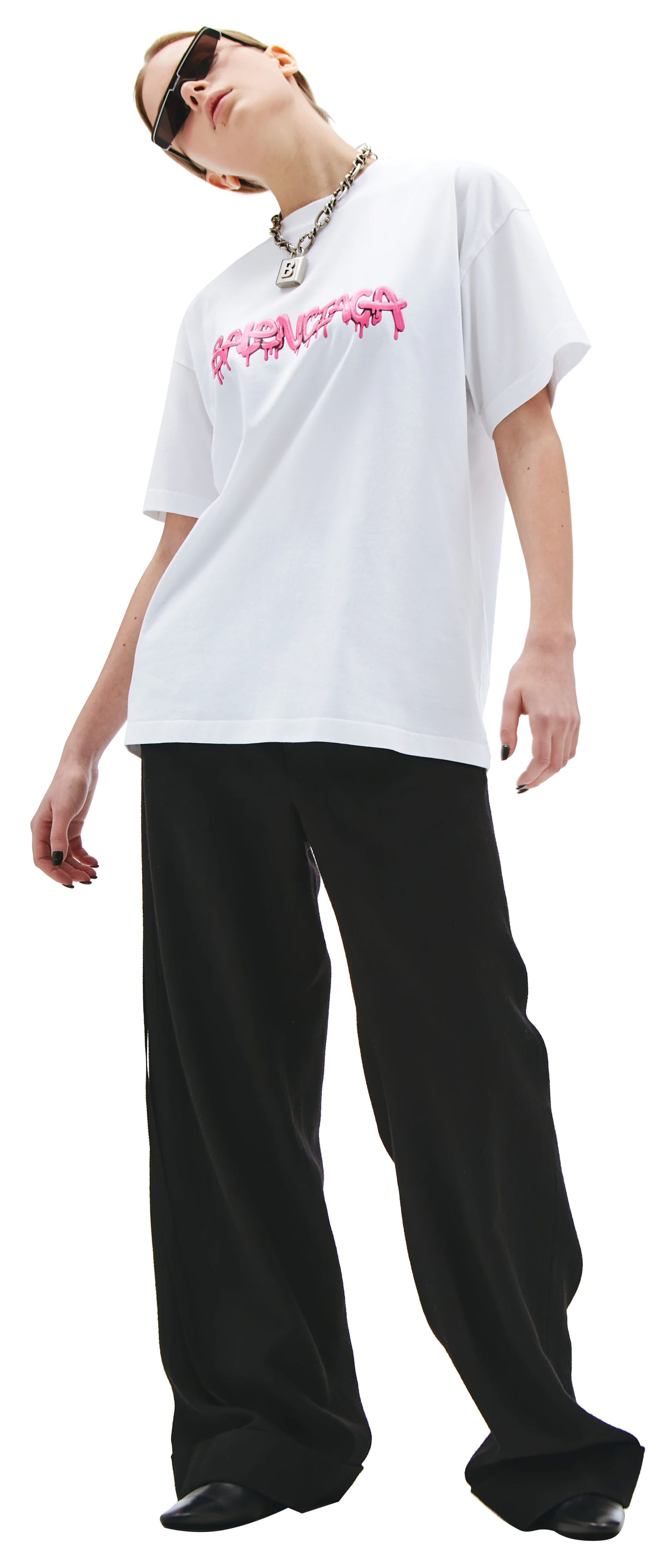 Balenciaga Slime Logo T-Shirt in white