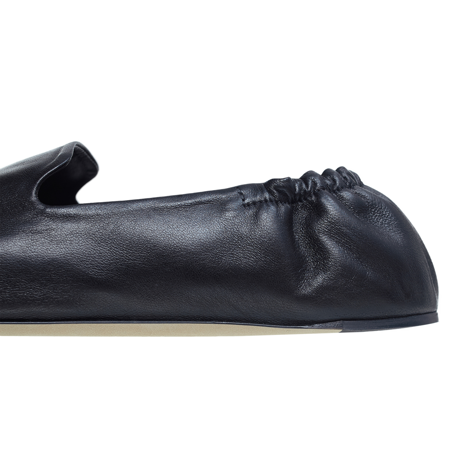 The Row Black Casa leather loafers