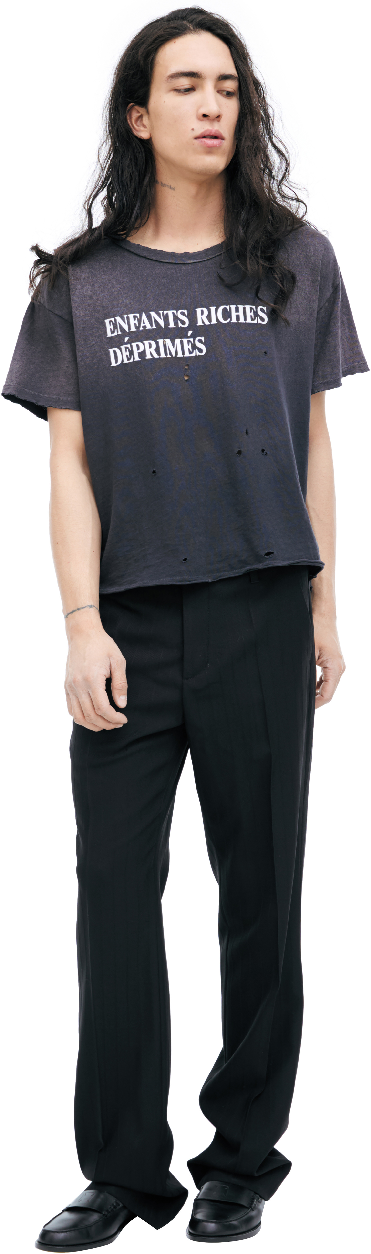 Buy Enfants Riches Déprimés men black logo t-shirt for €855 online