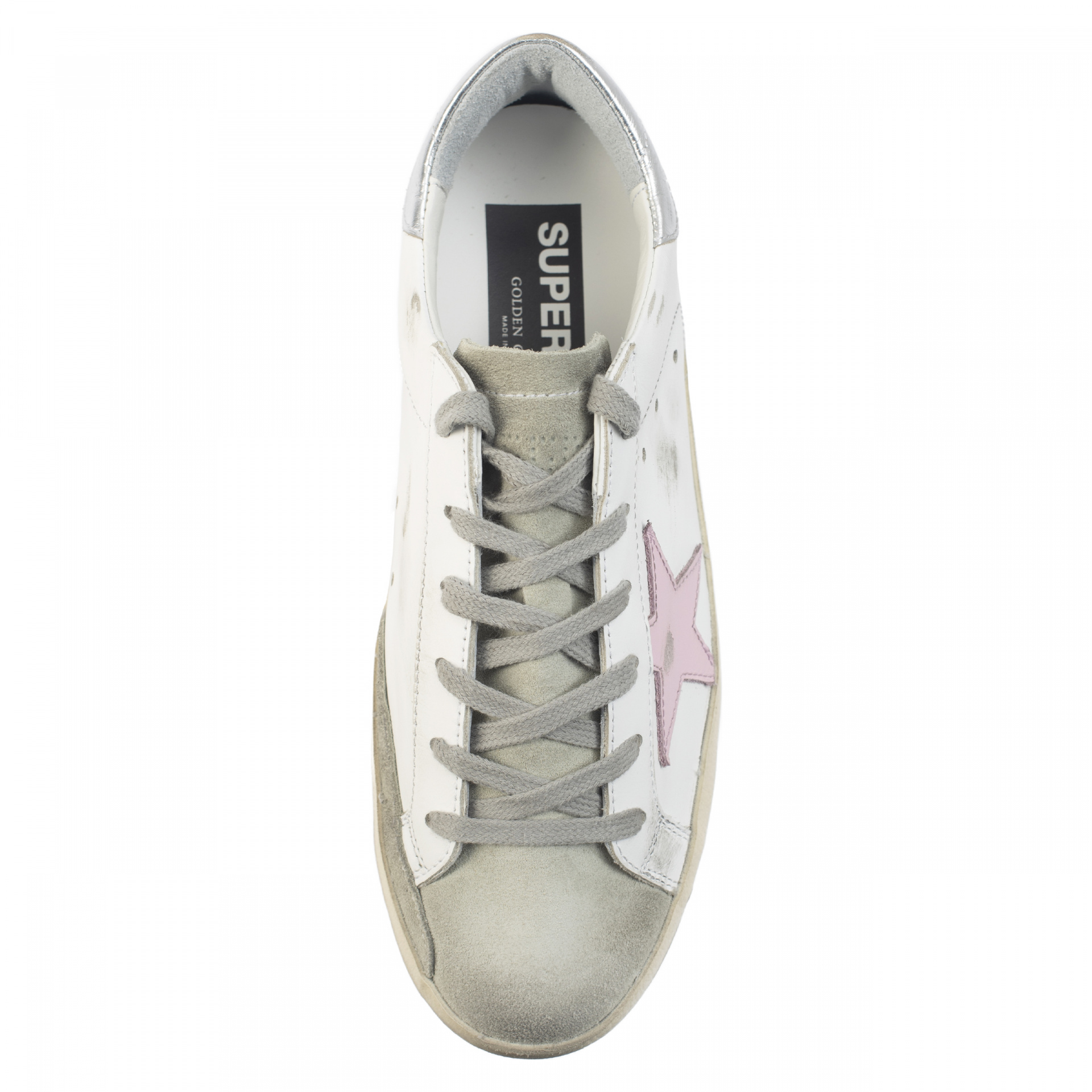 Golden Goose Superstar Leather sneakers with pink star
