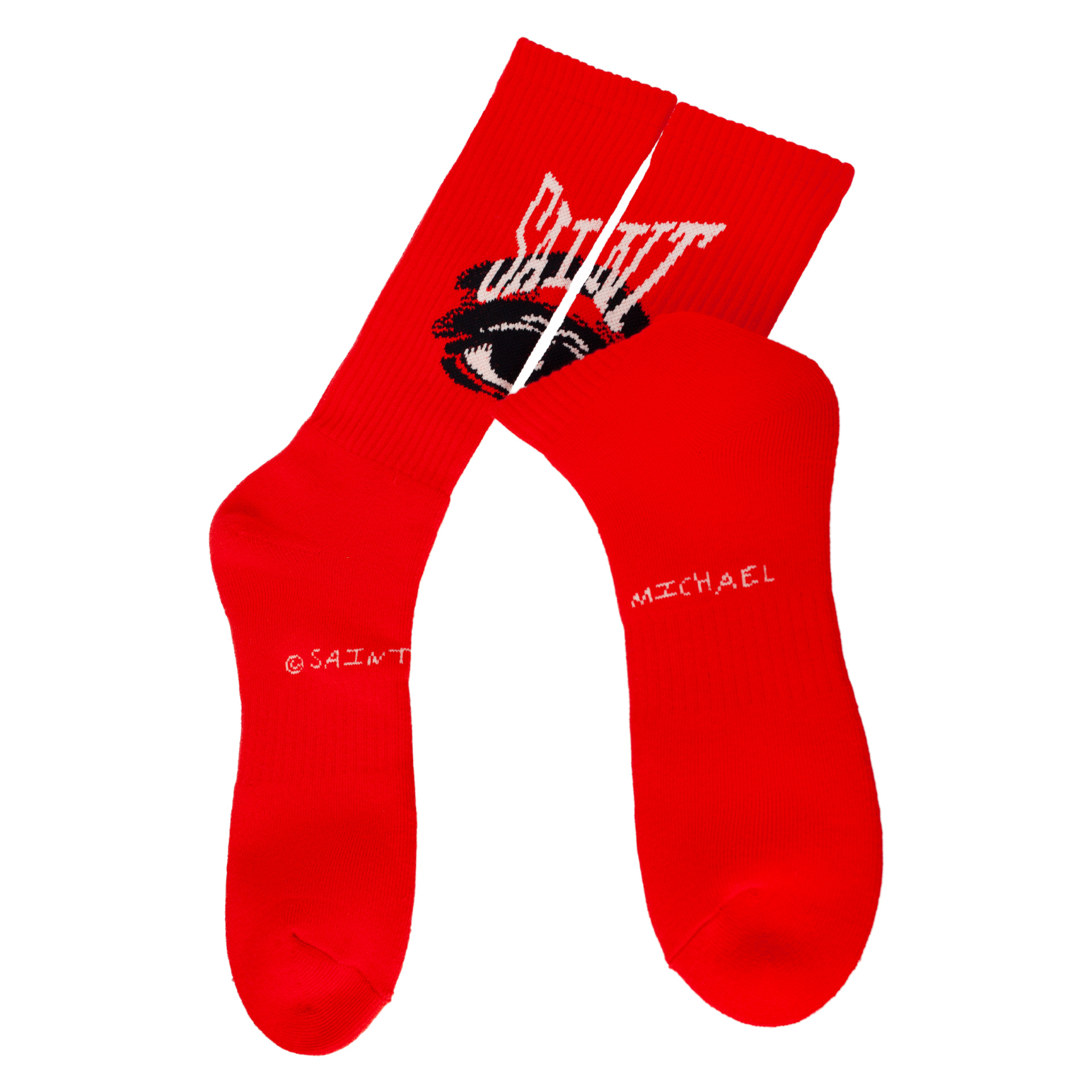 Saint Michael Red Printed Socks