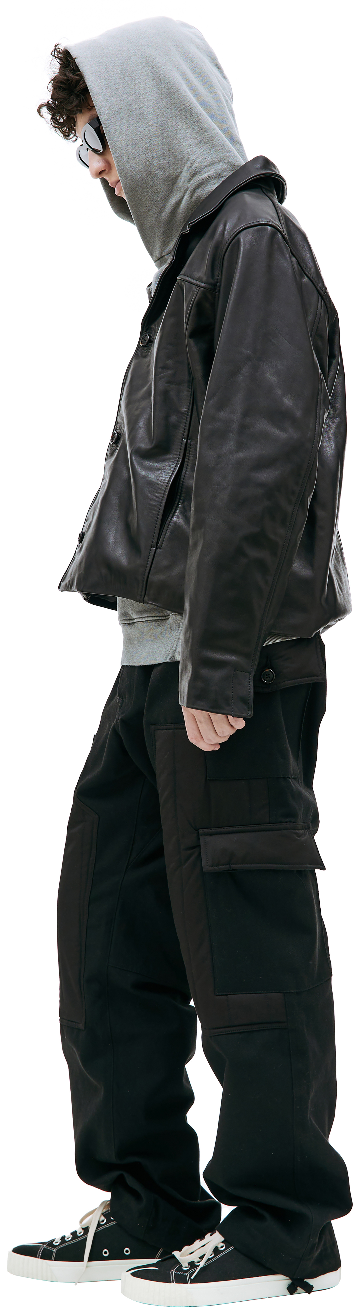 BTFL Leather jacket with buttons