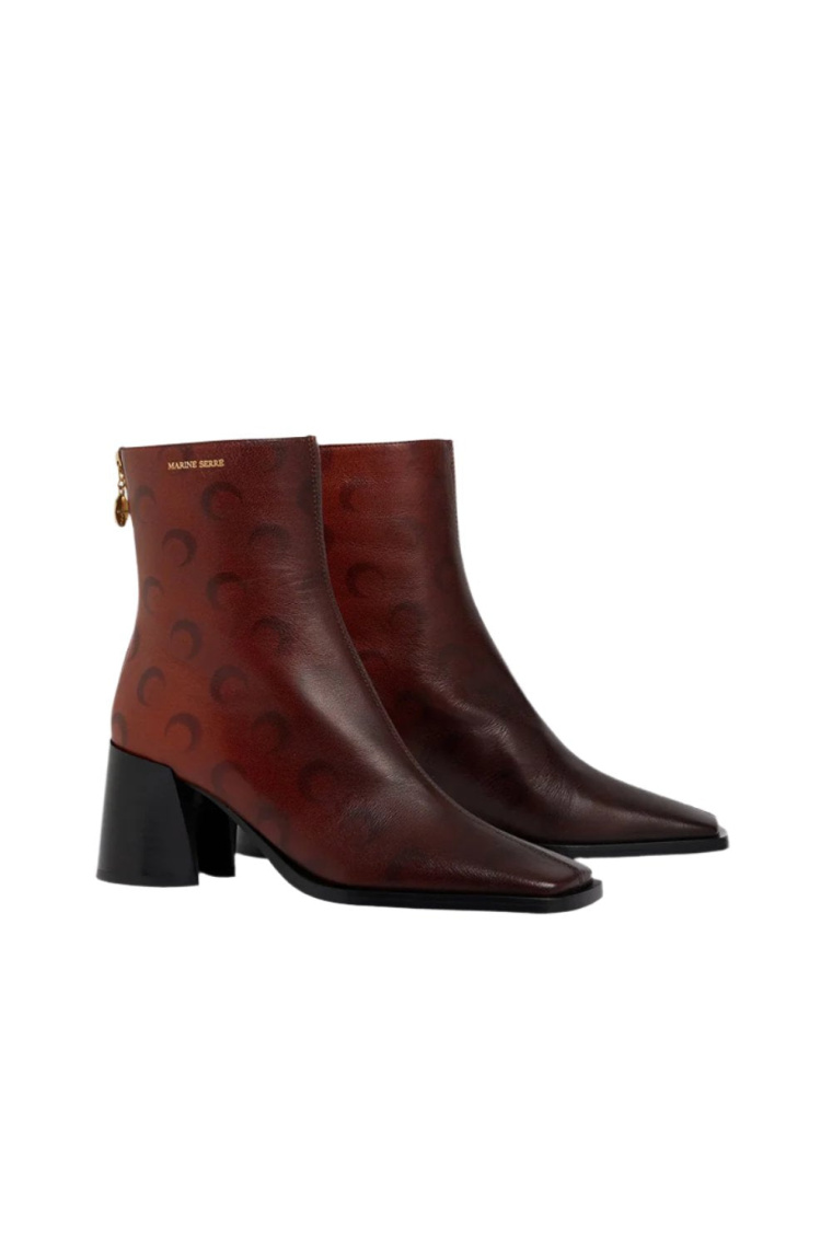 MARINE SERRE Airbrushed Crafted Ankle Leather Boots