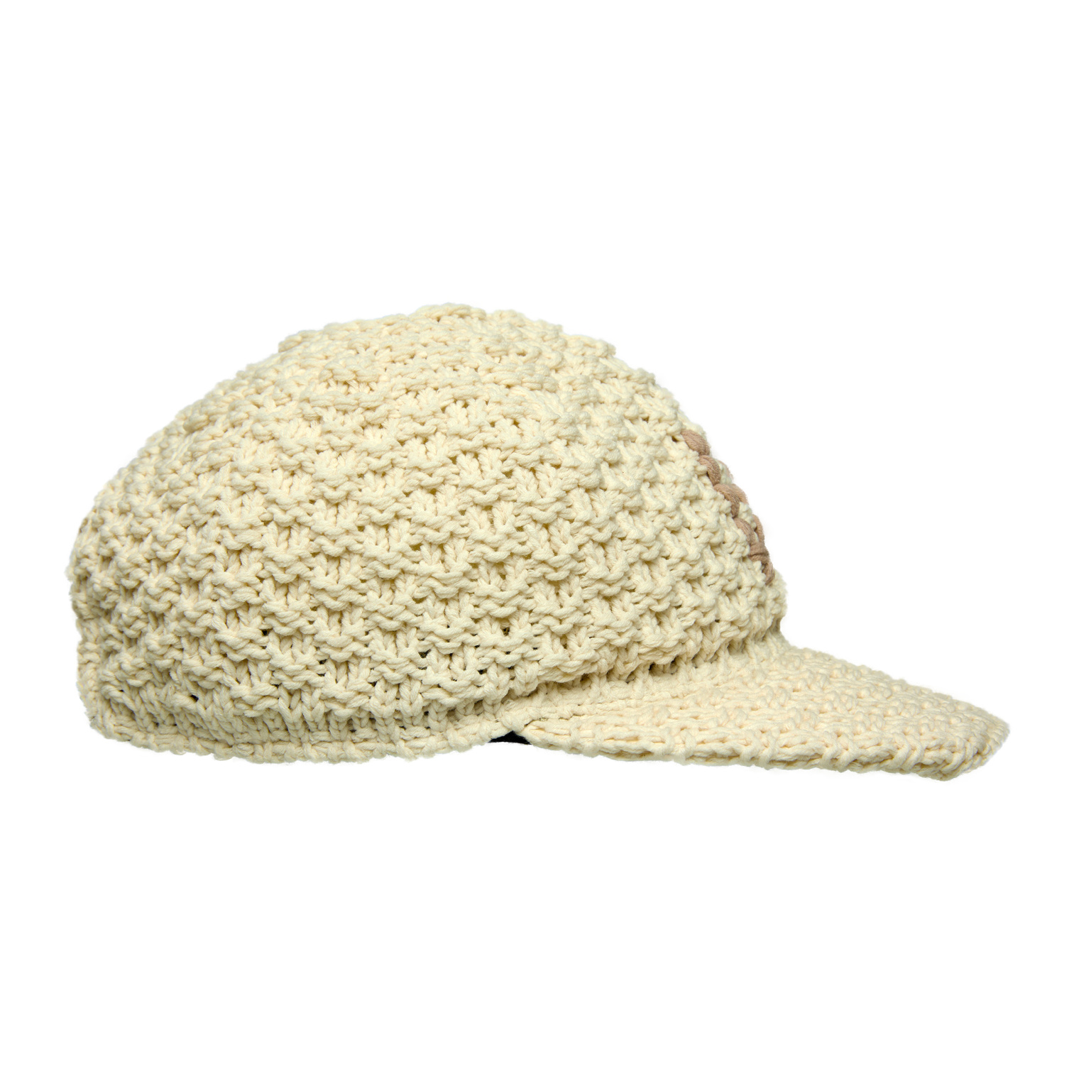Buy Maison Mihara Yasuhiro men beige la knit cap for $500 online
