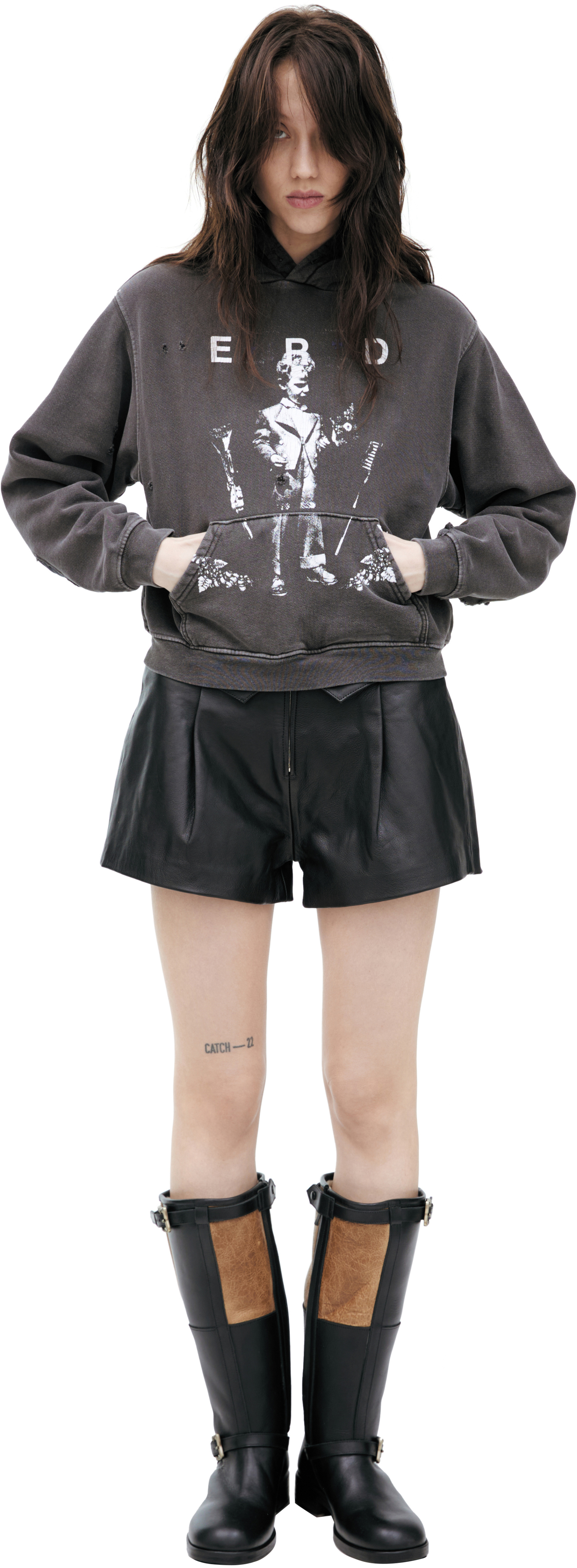 Enfants Riches Déprimés Grey print hoodie