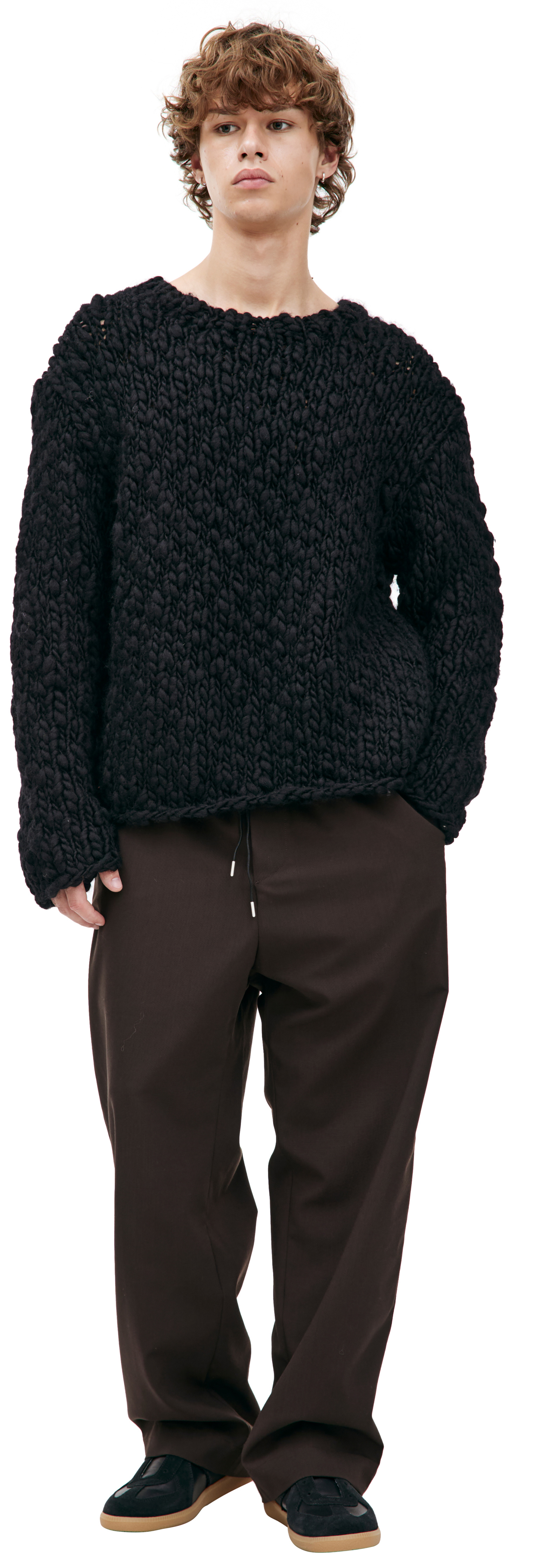 Yohji Yamamoto Coarse knit wool sweater