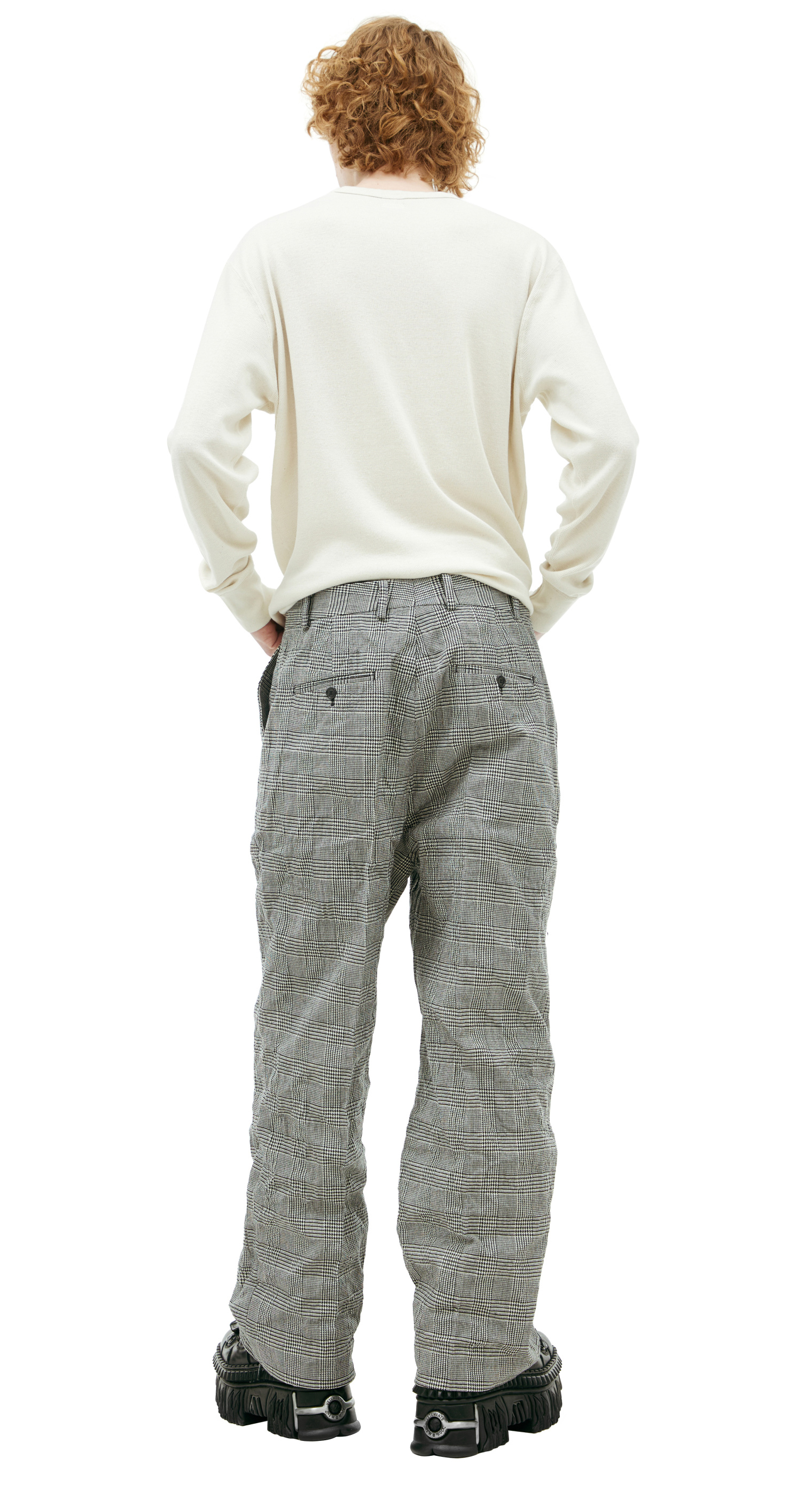 VETEMENTS Grey plaid trousers