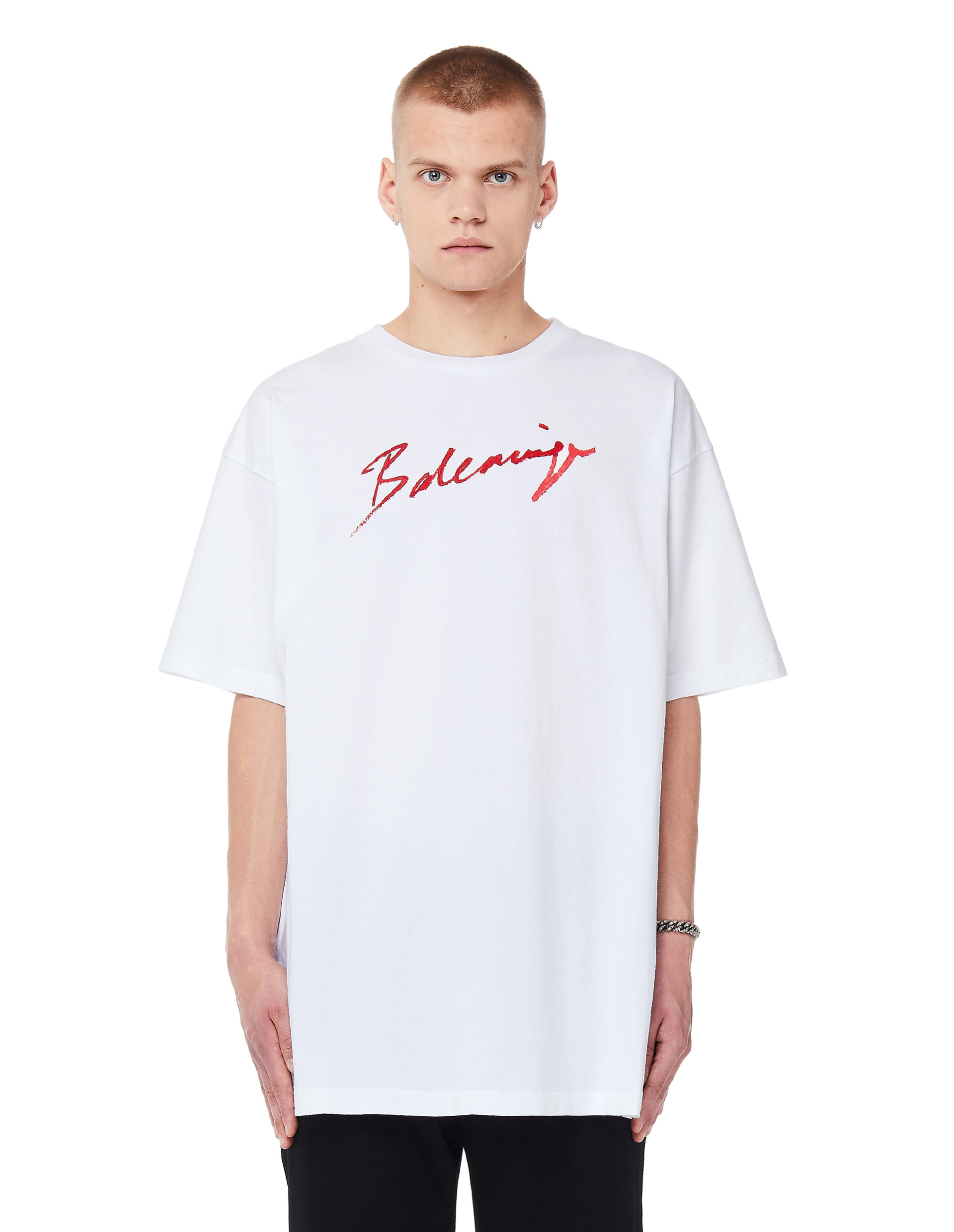Balenciaga Logo Printed Cotton Signature T-Shirt