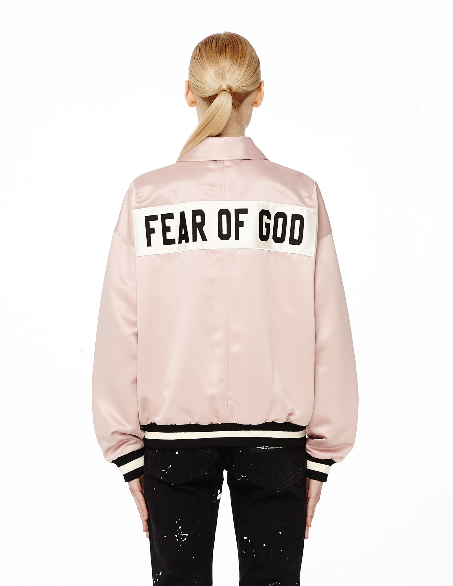Fear of God Бомбер из сатина с нашивками