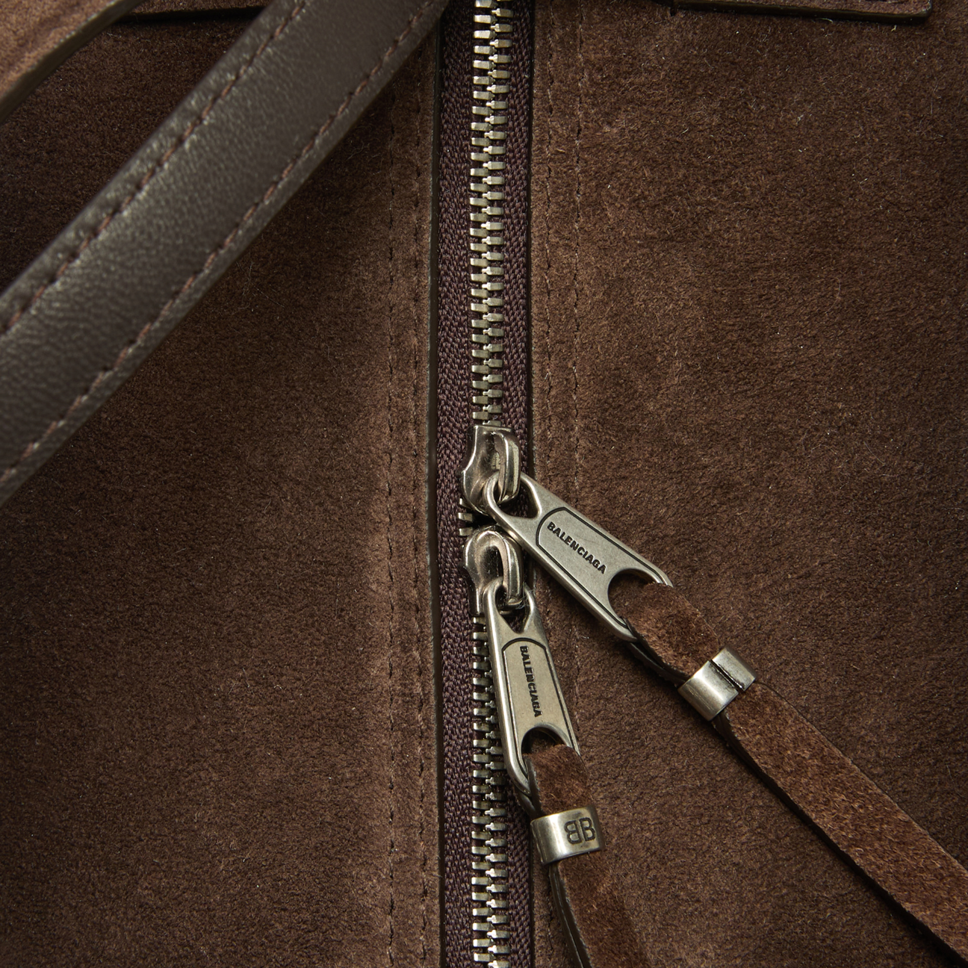 Balenciaga SUEDE CARRIE BOWLING BAG