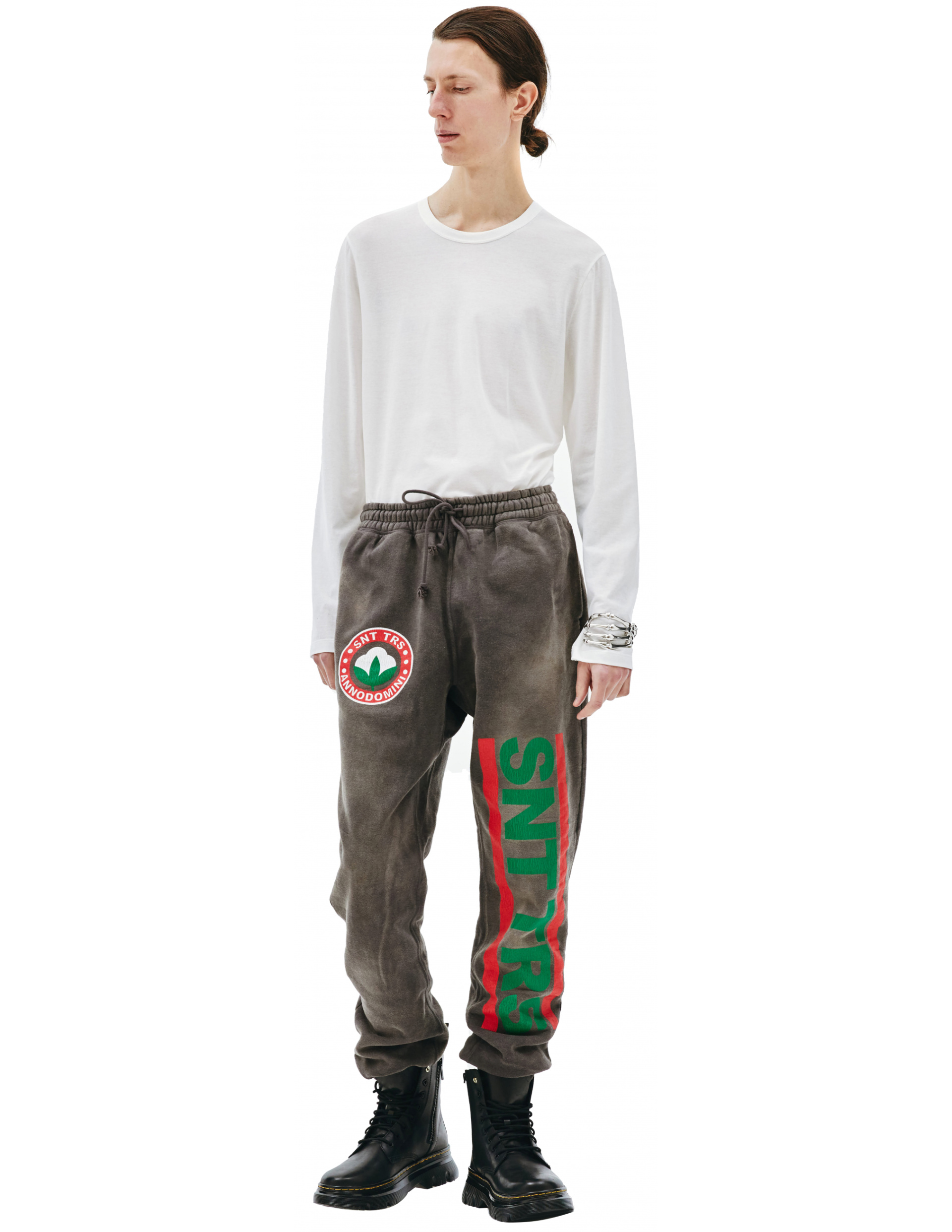 Saint Michael Sweatpants with cracked print