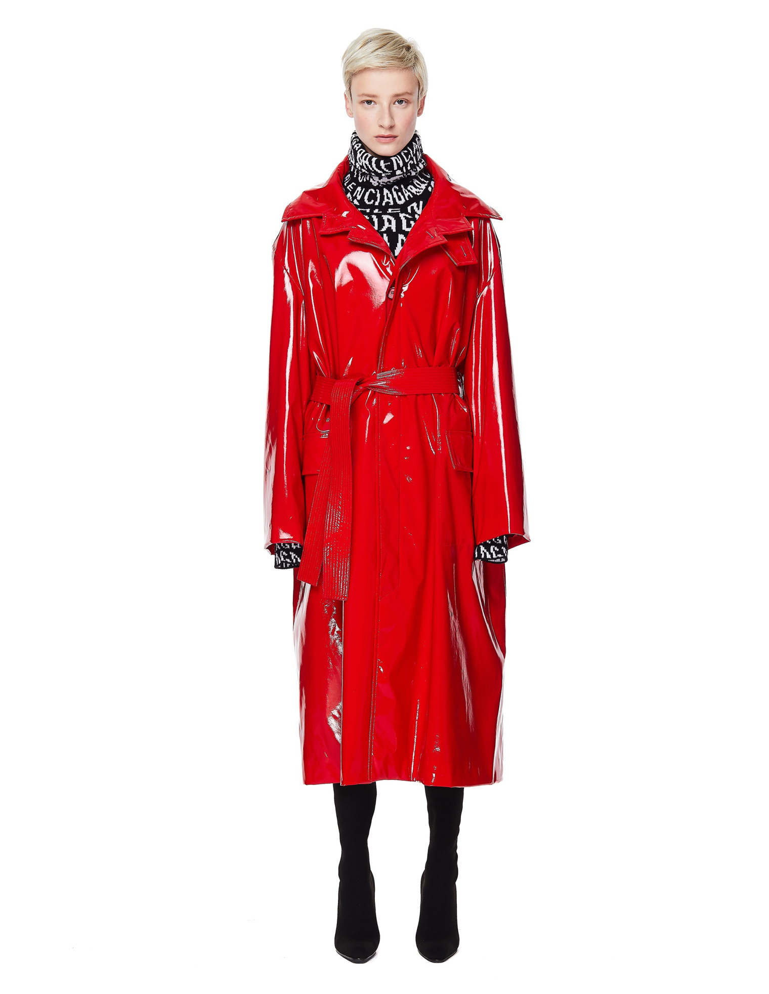 Balenciaga Плащ из лакированной эко-кожи