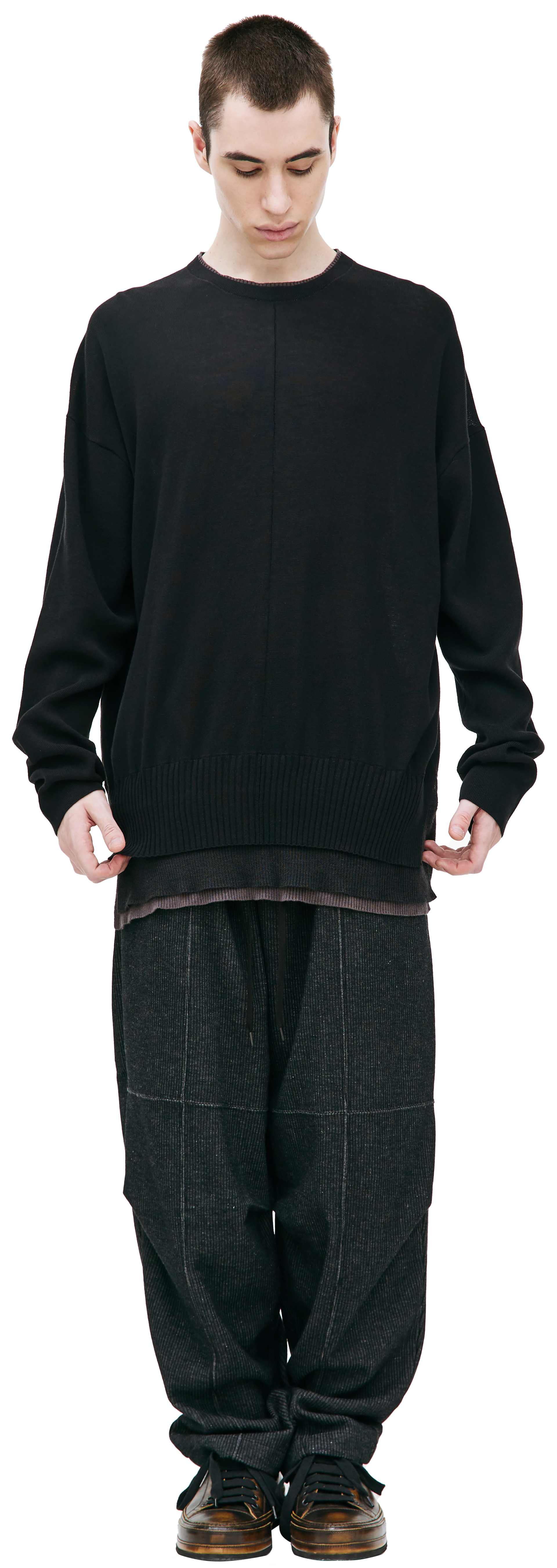 The Viridi-Anne Layered ribbed sweater