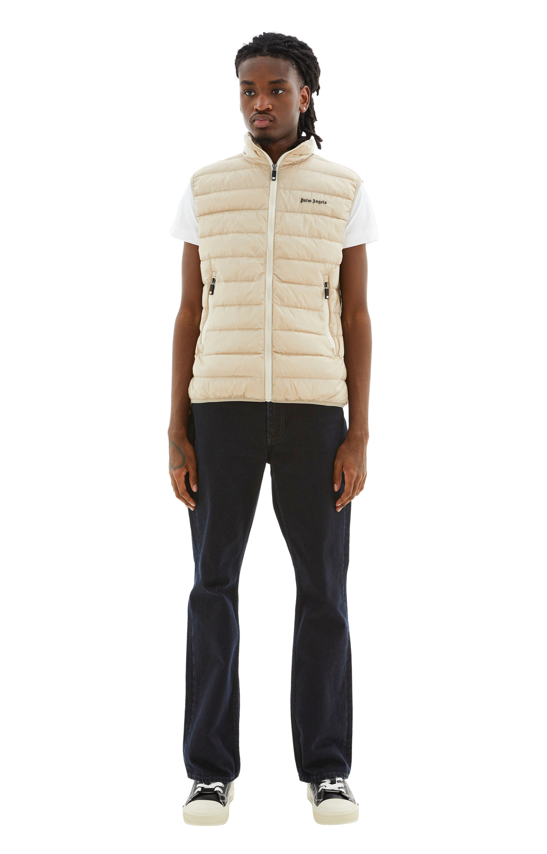Palm Angels Beige logo vest