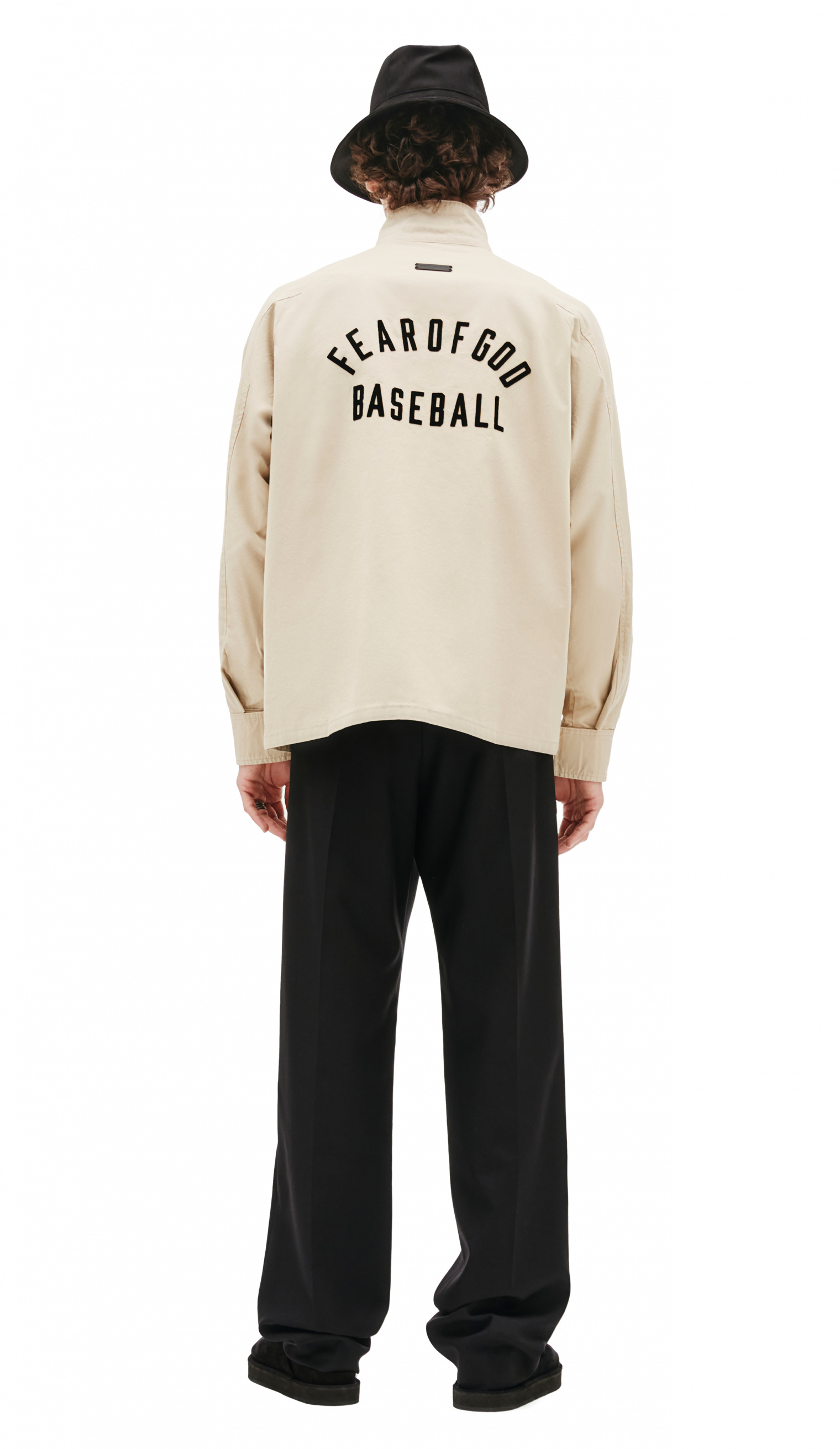 Buy Fear of God men cotton beige baseball jacket for $1,295 online