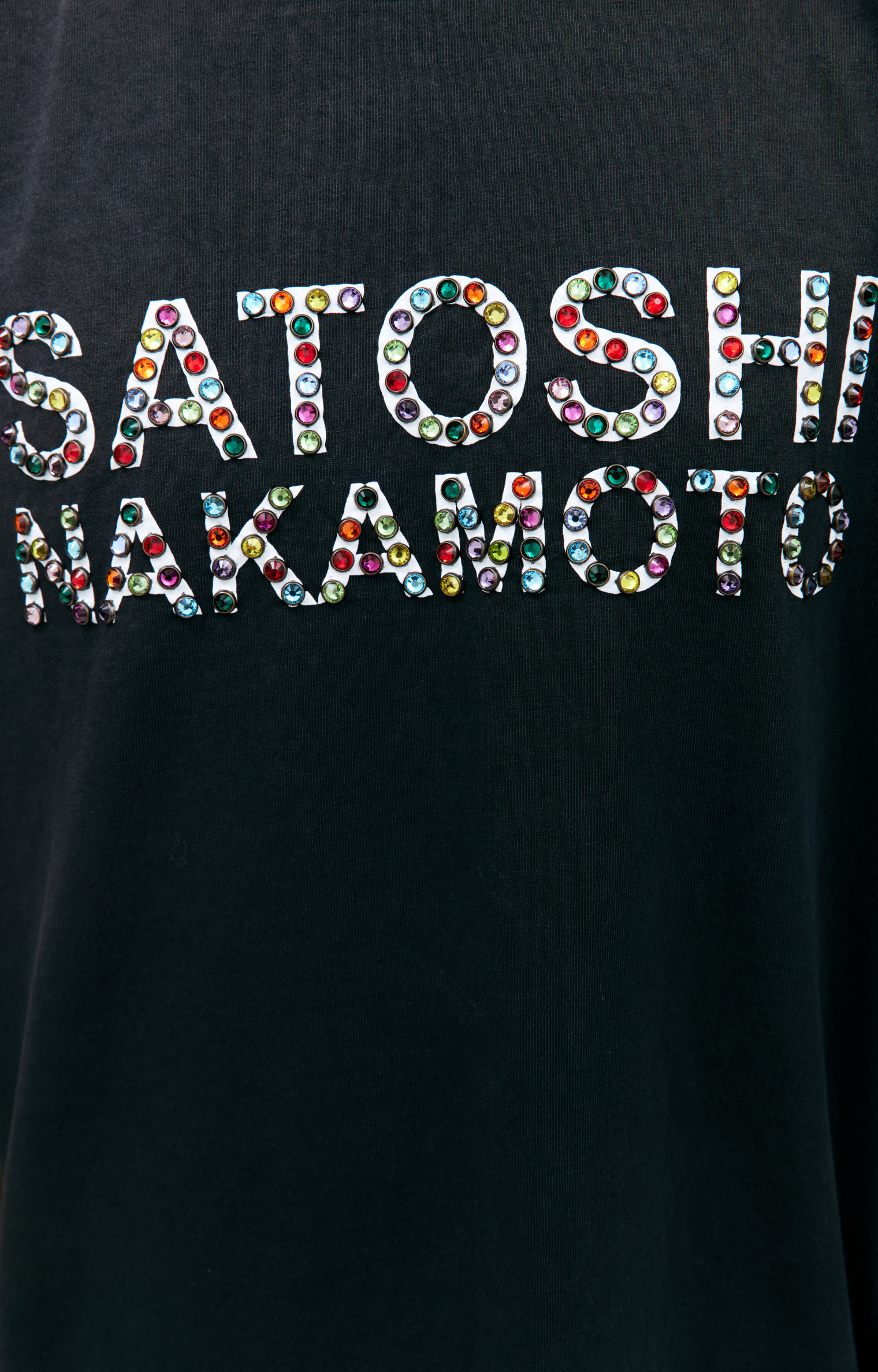 Satoshi Nakamoto Crystal-cut logo t-shirt