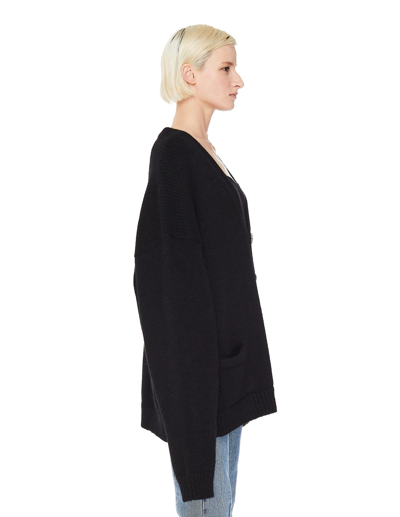 VETEMENTS Черный кардиган с разными пуговицами