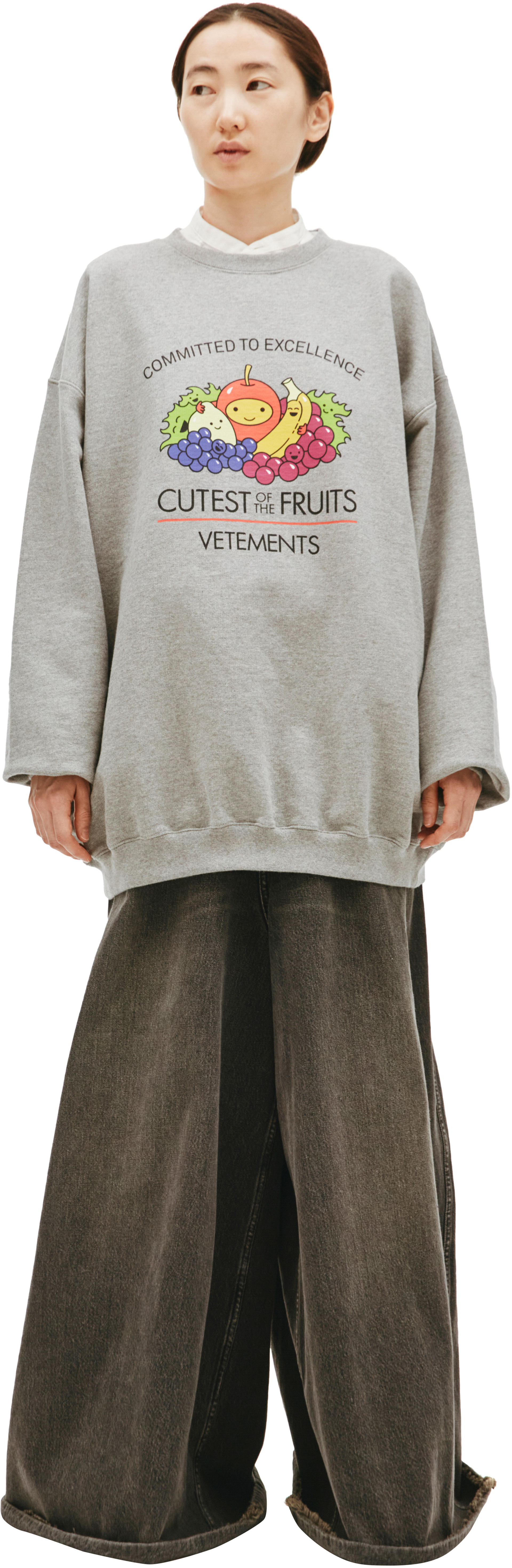 VETEMENTS Grey Printed Sweatshirt