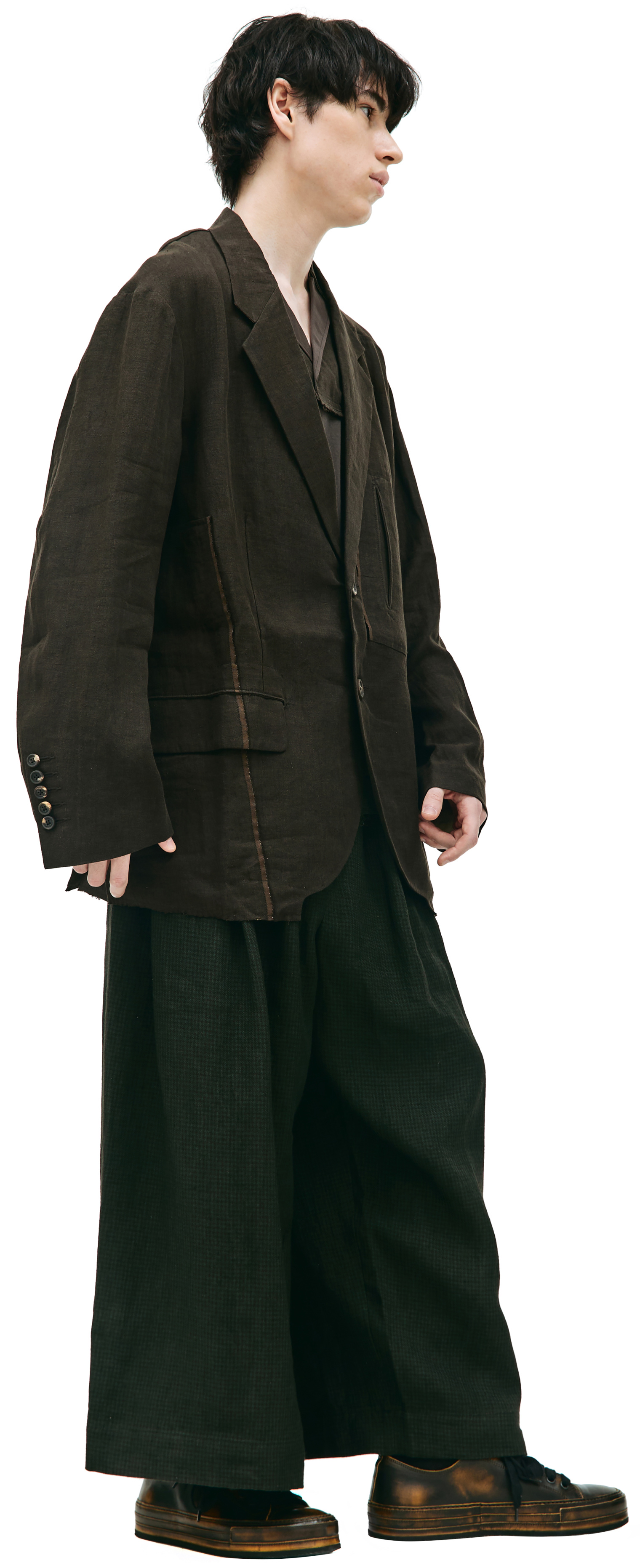 Ziggy Chen Льняной пиджак с карманами