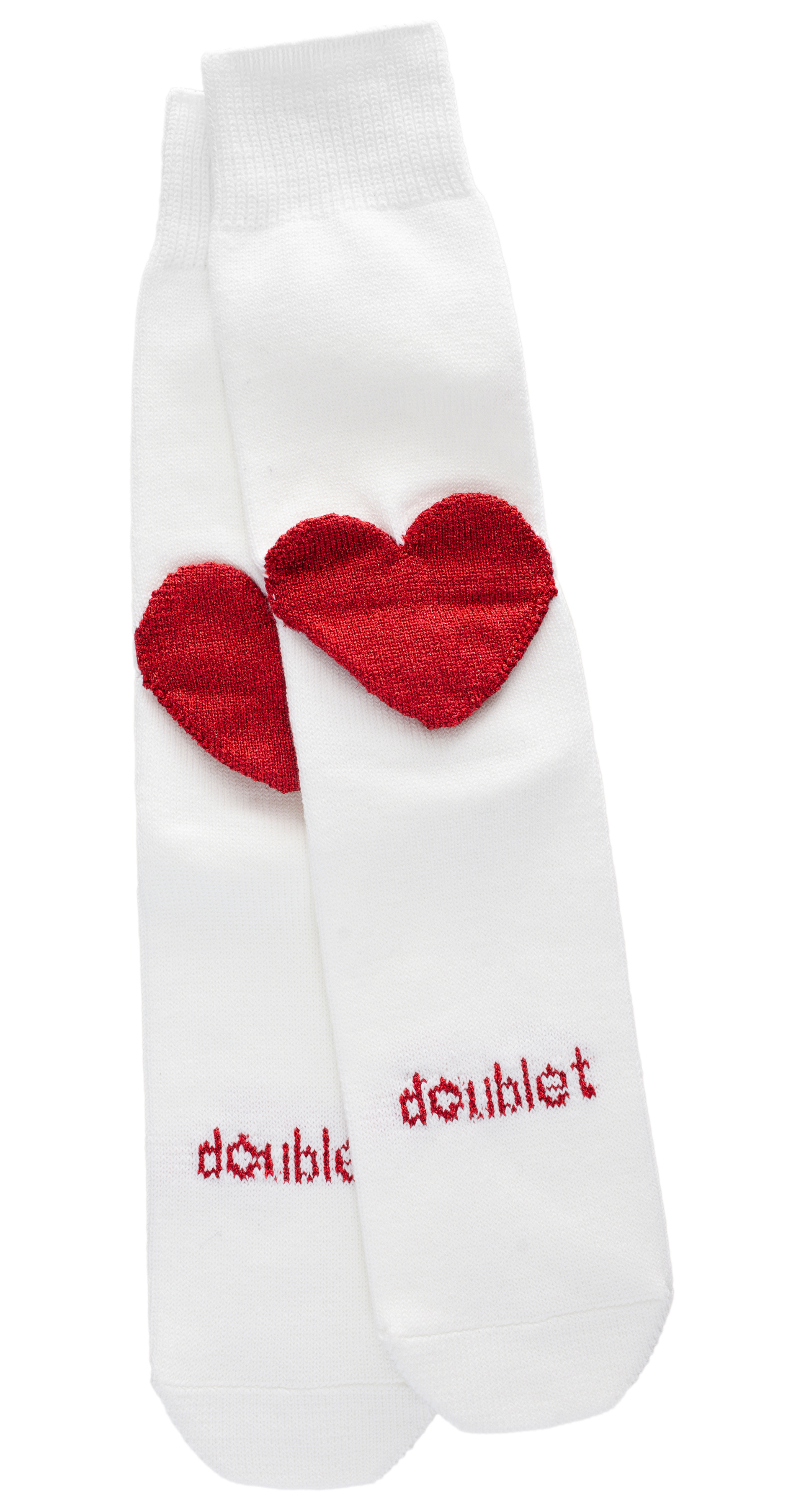 Doublet Red heart heel white socks