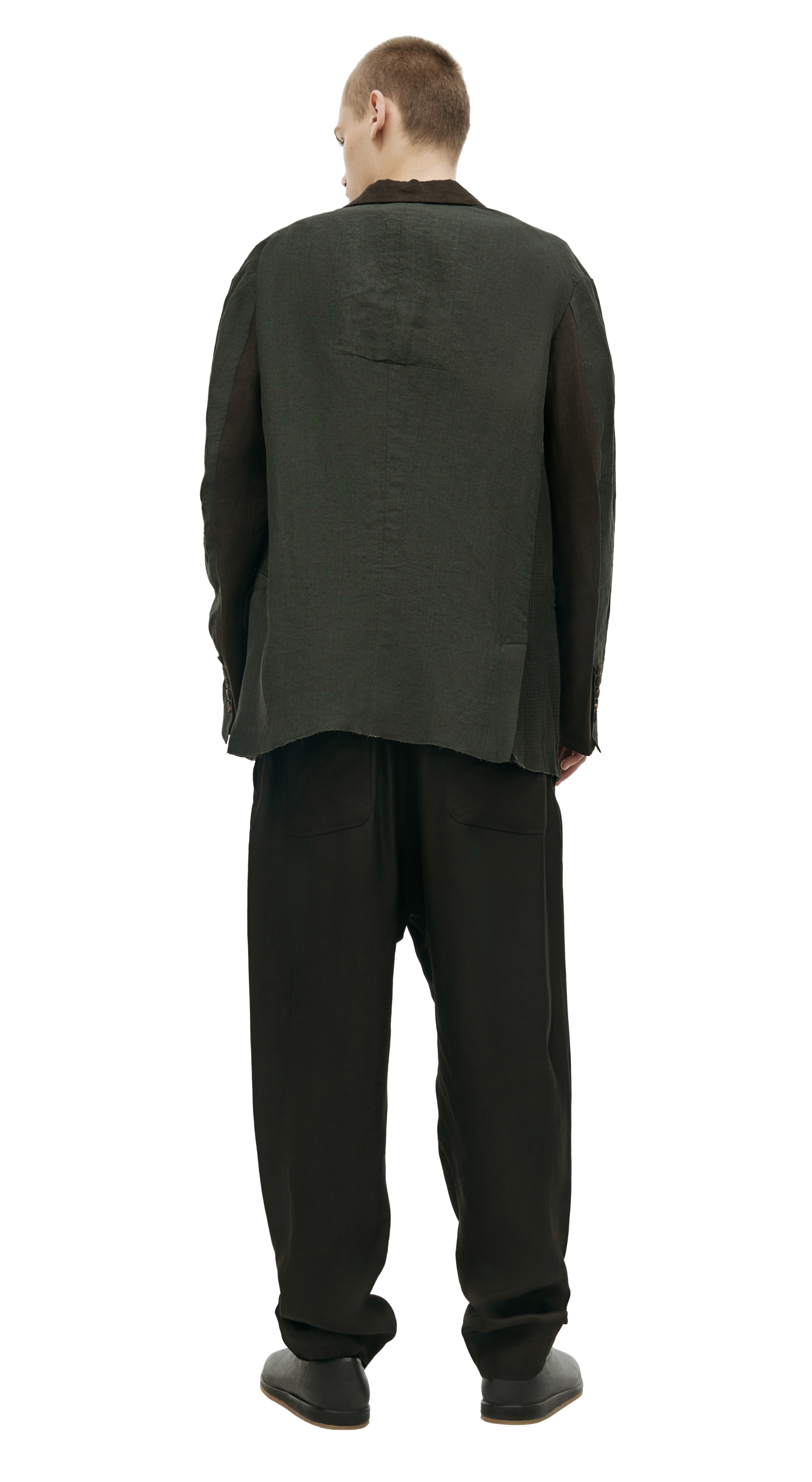 Ziggy Chen Linen single-breasted jacket