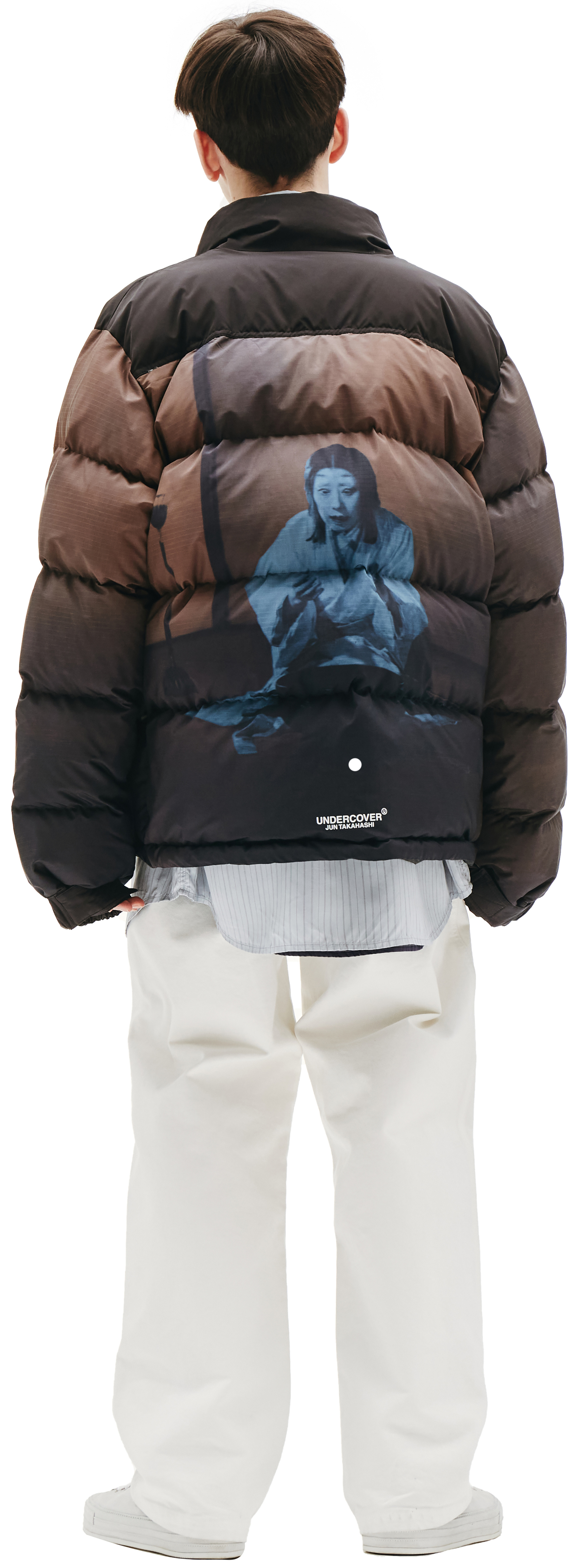 Undercover Brown Printed Down Jacket