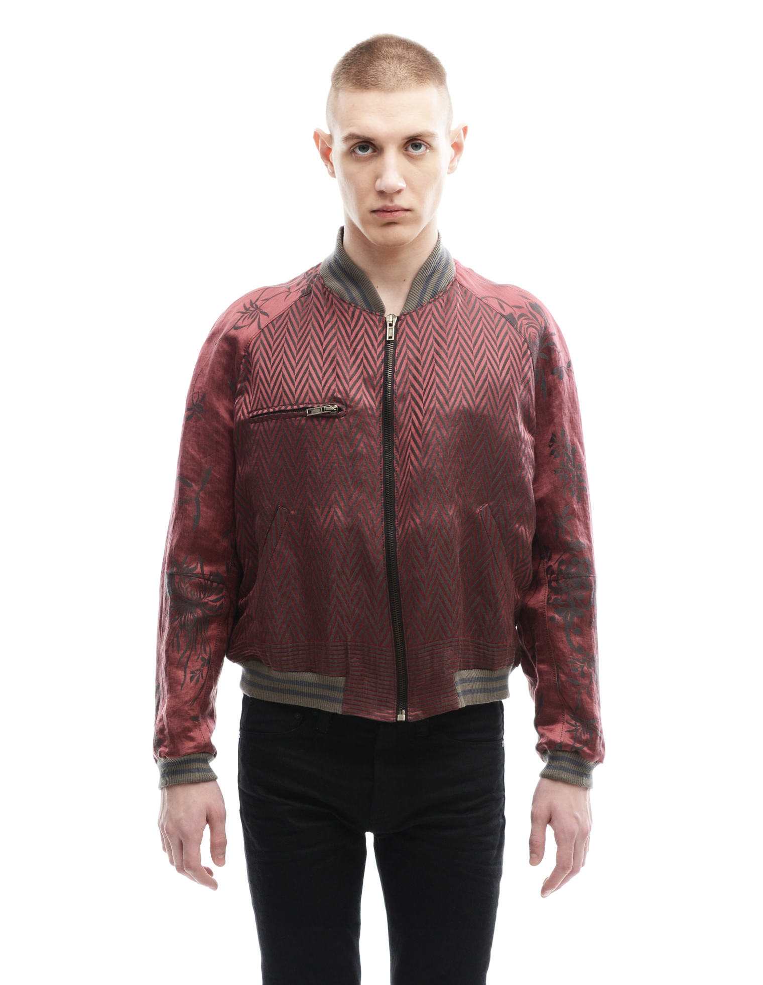 Haider Ackermann Linen and silk bomber jacket