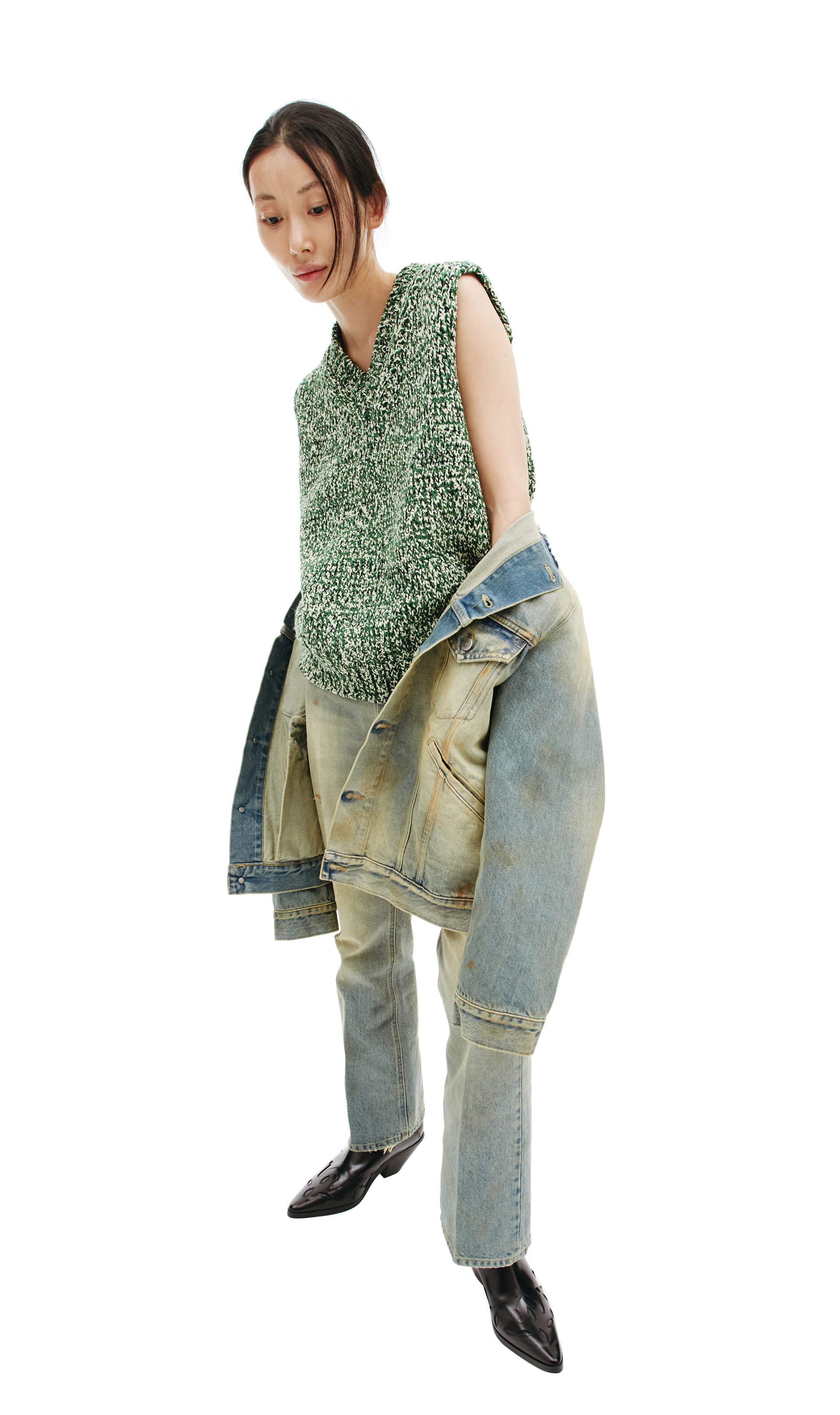 Maison Margiela Collarless denim jacket