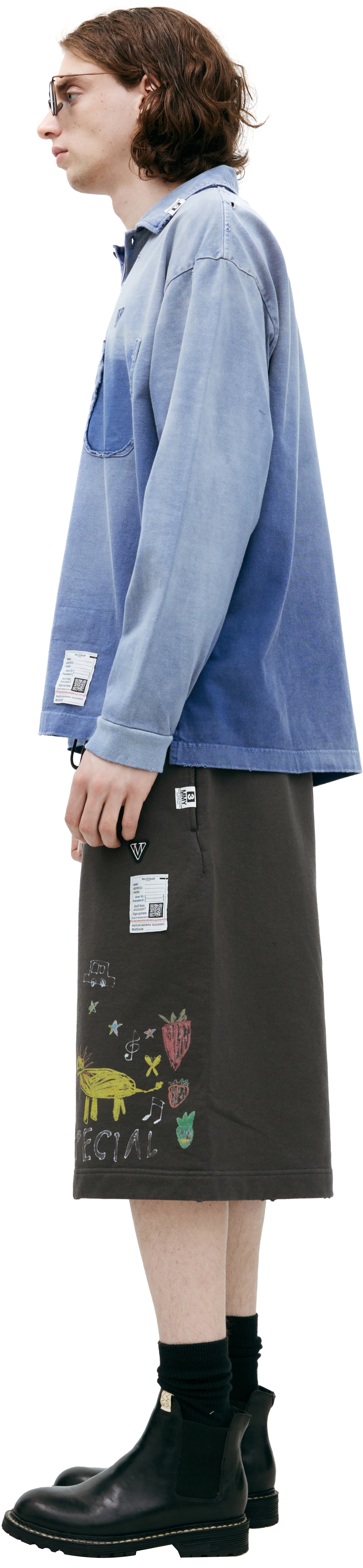 Maison Mihara Yasuhiro Polo with a distressed look