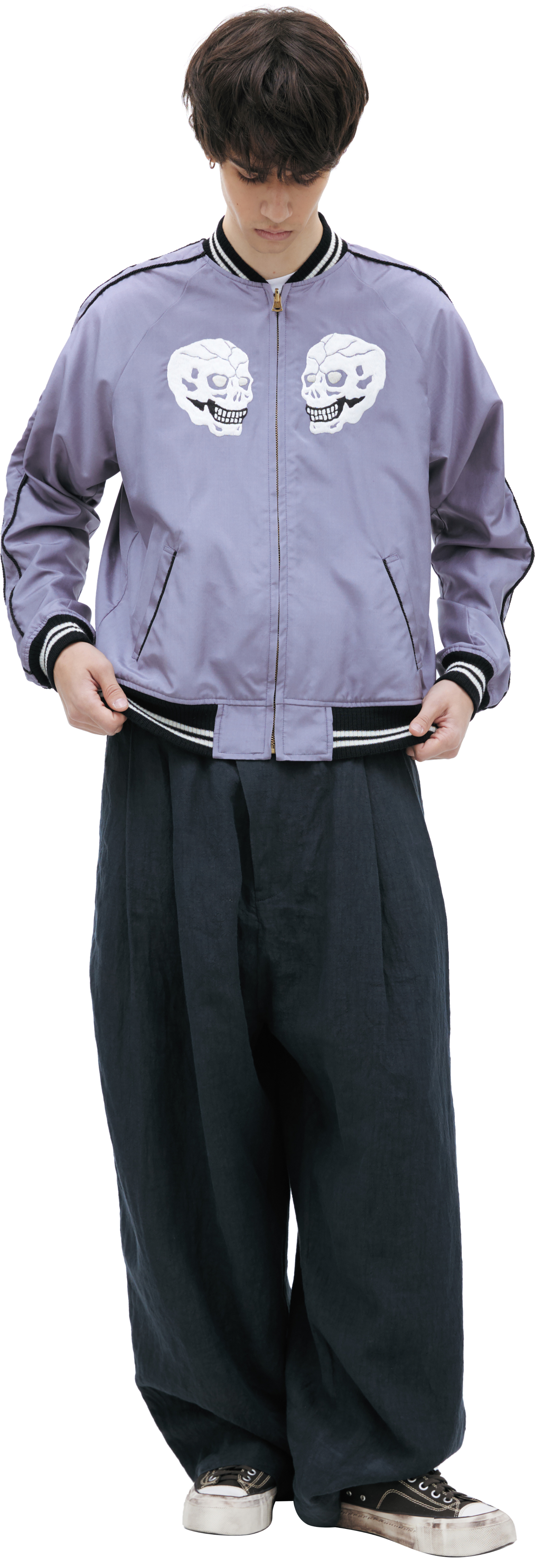 Mastercraft Union Bomber jacket with embroidered skulls