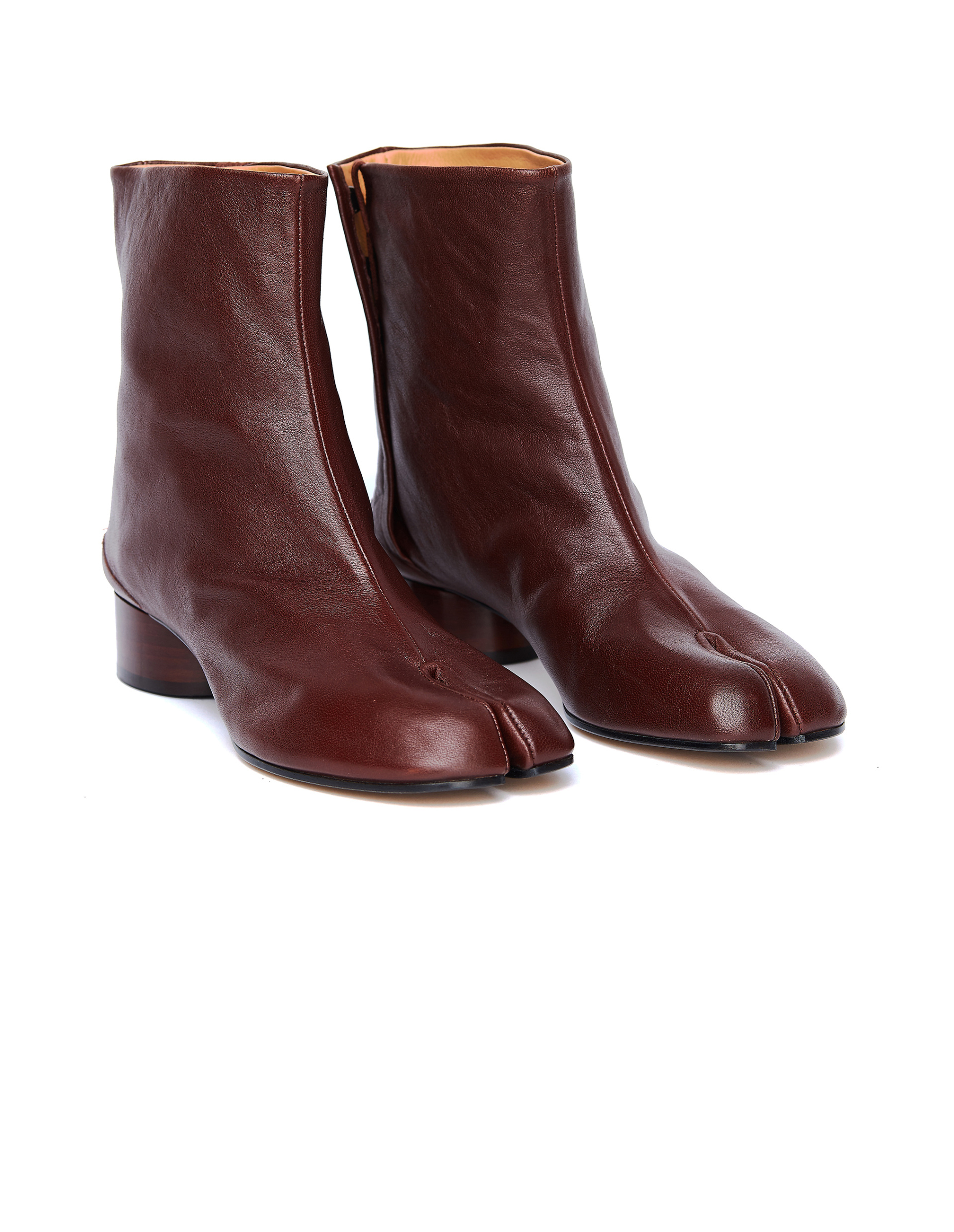 Maison Margiela Burgundy Leather Tabi Boots