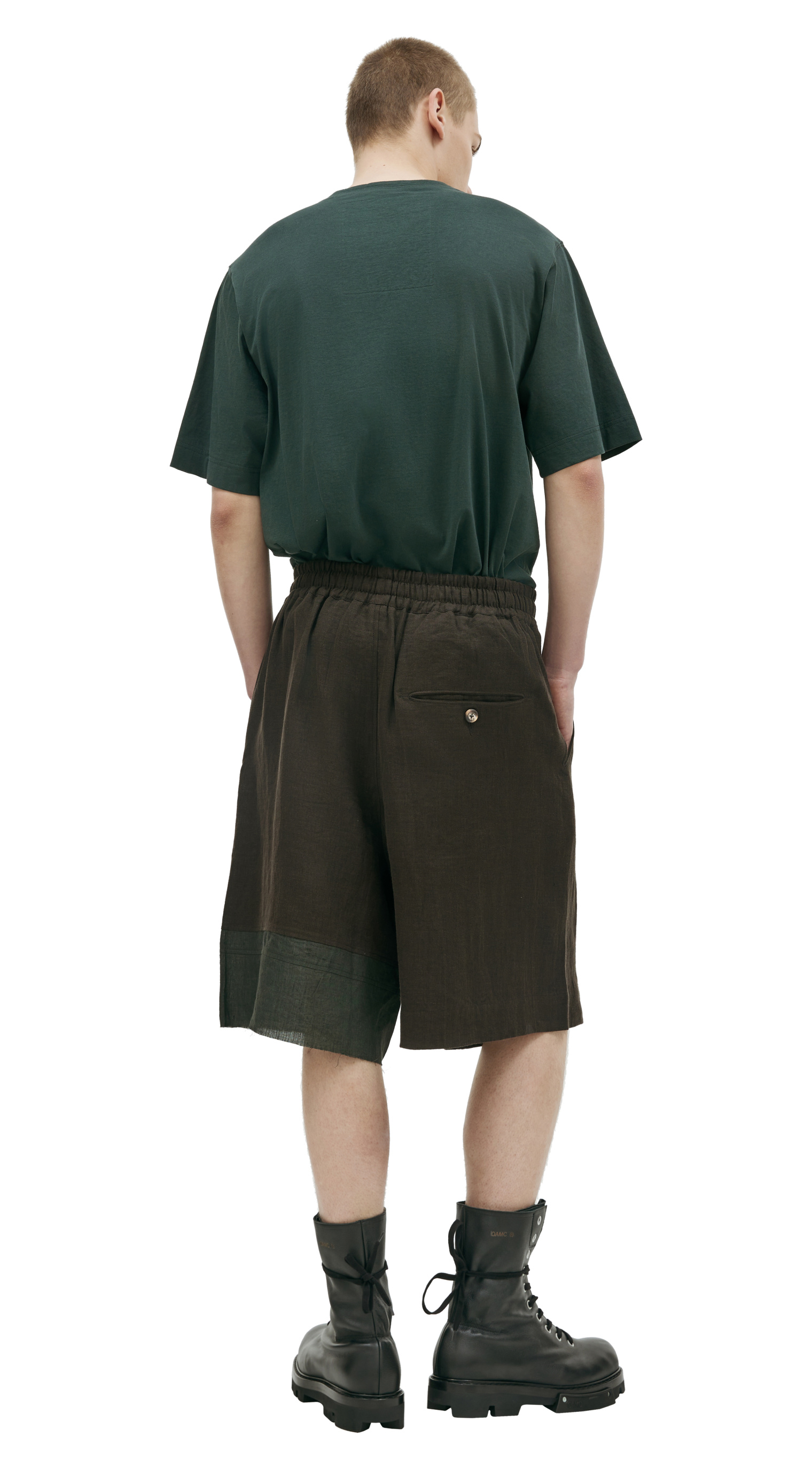 Ziggy Chen Brown linen shorts