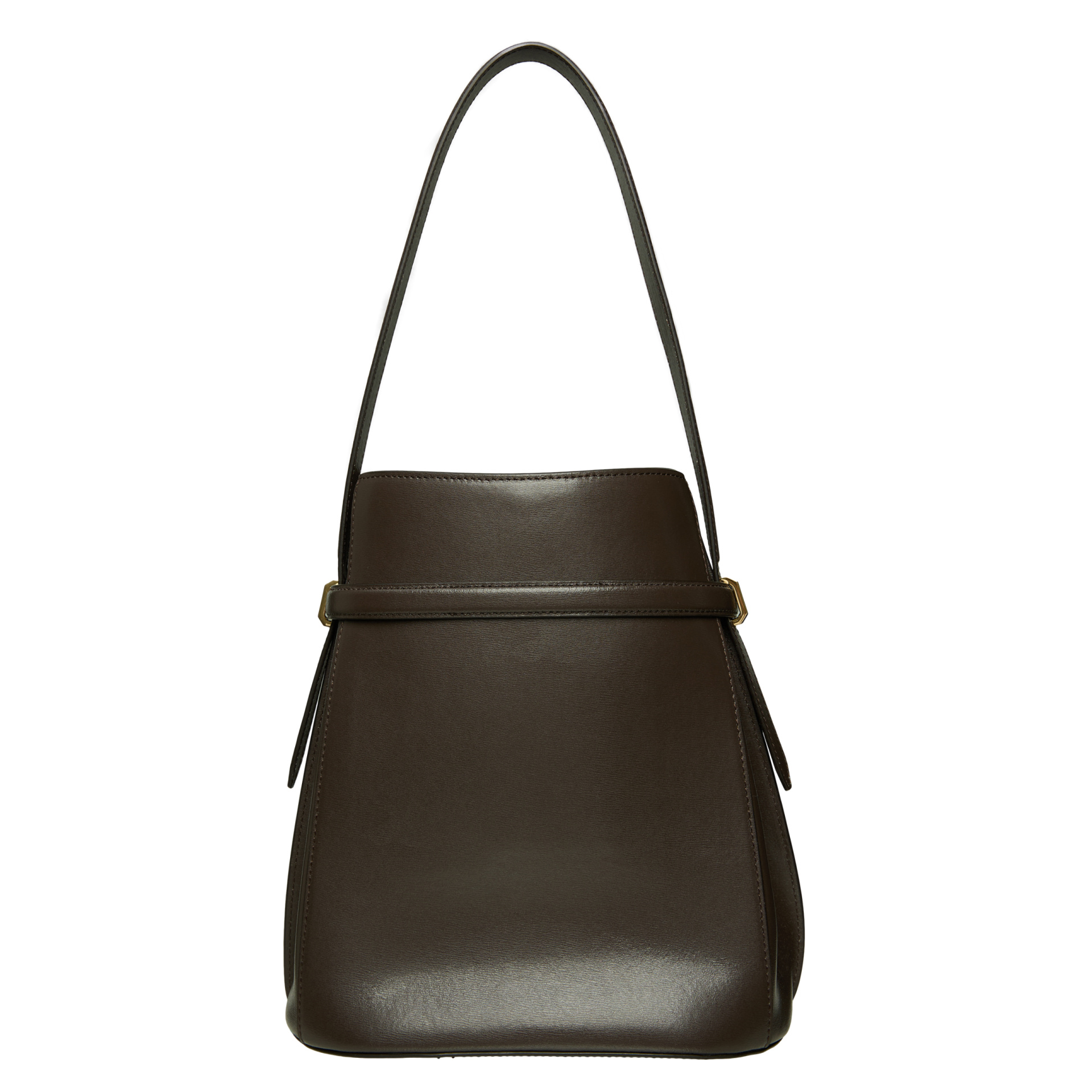 TOTEME TOTEME brown belted bucket bag