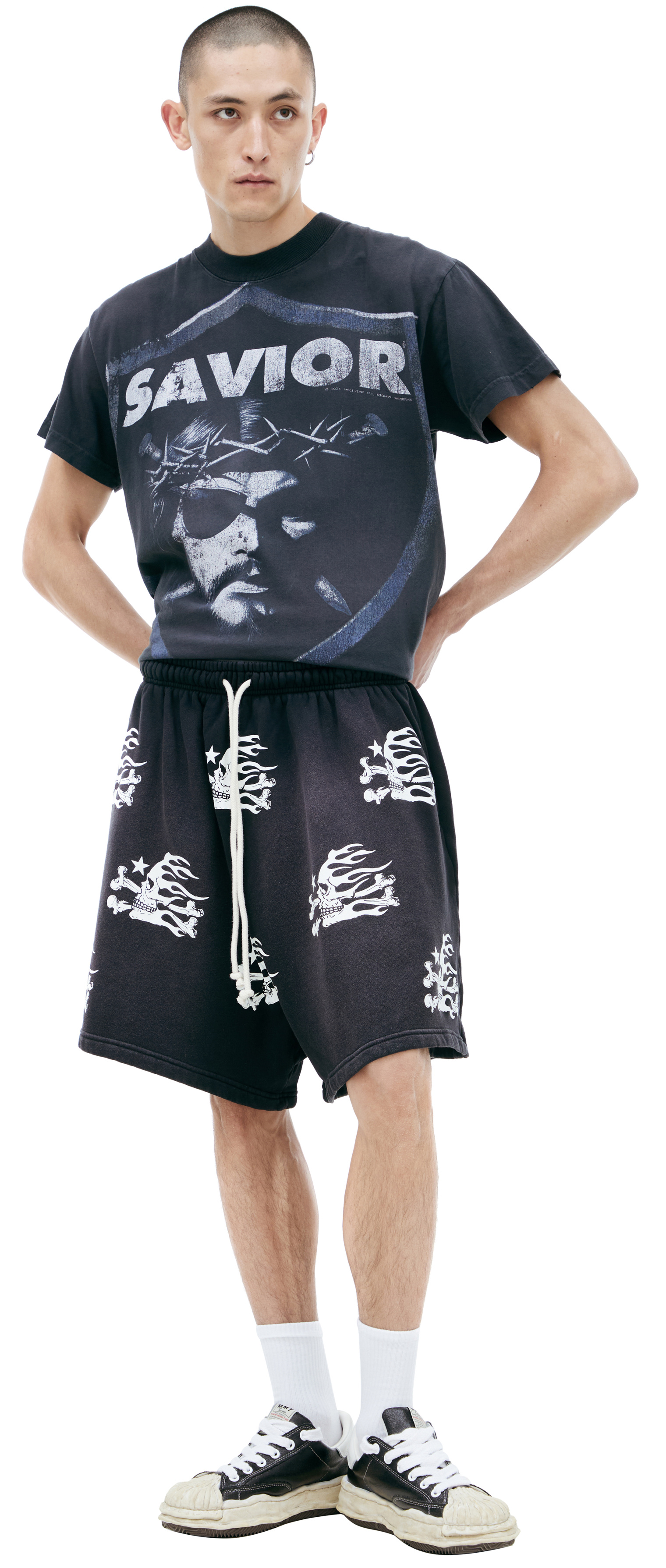 Hellstar Black monoprint shorts
