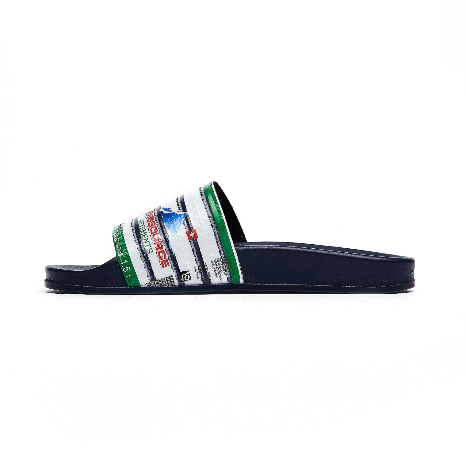 VETEMENTS Navy Blue Printed Slides