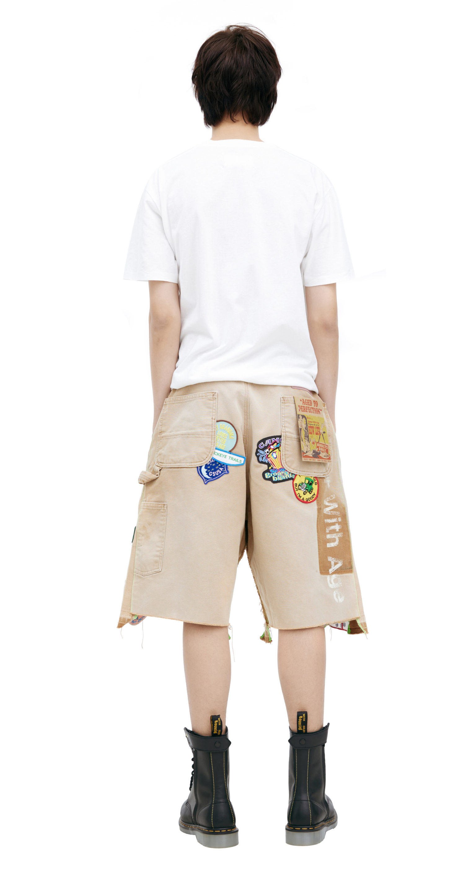 BETTER WITH AGE Denim shorts with patches