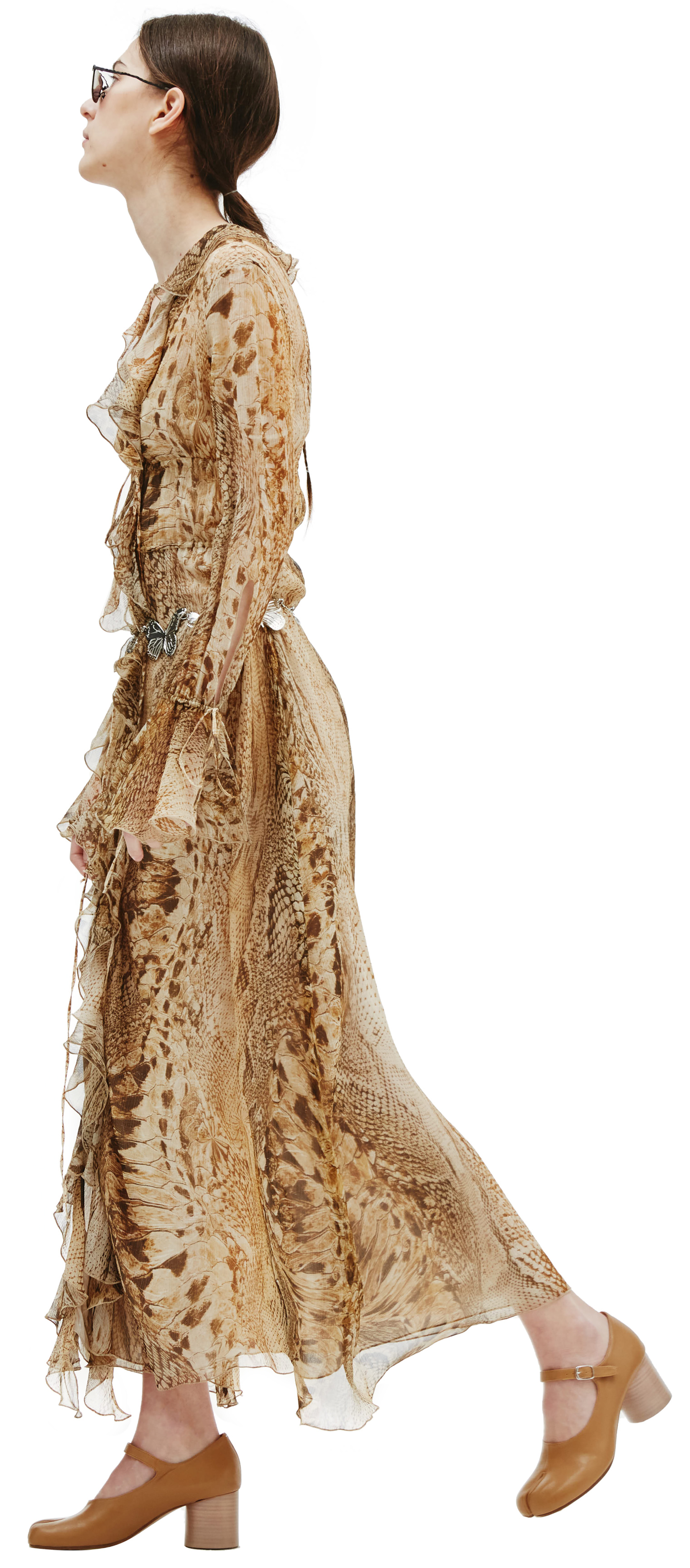 Blumarine Шелковое платье с анималистичным принтом