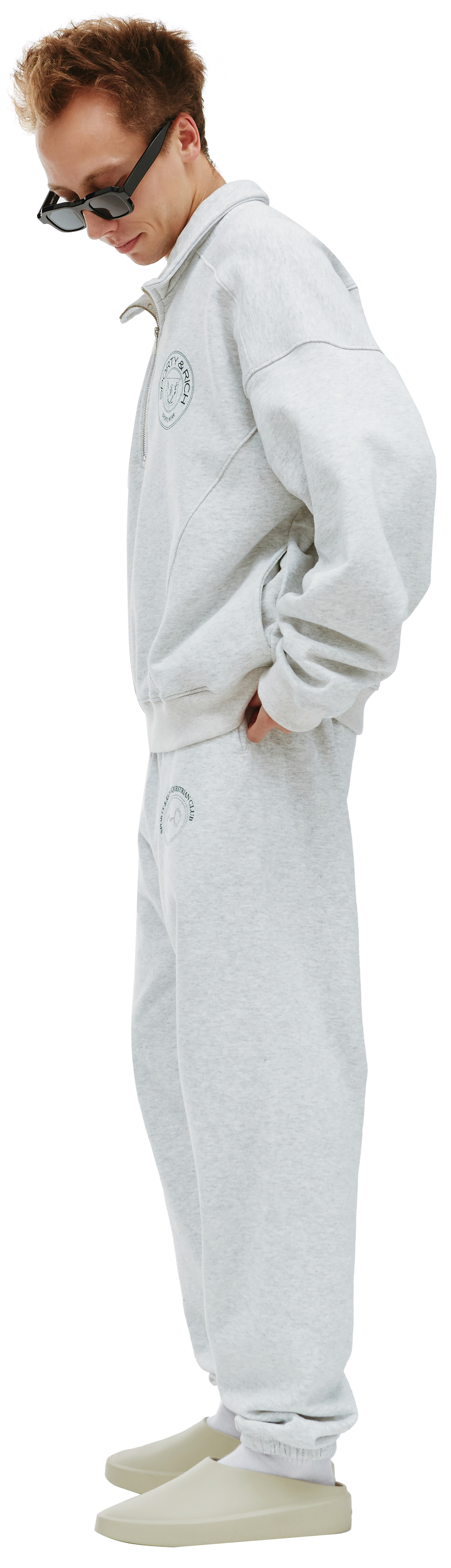 SPORTY & RICH Connecticut Crest Zipped Sweatshirt