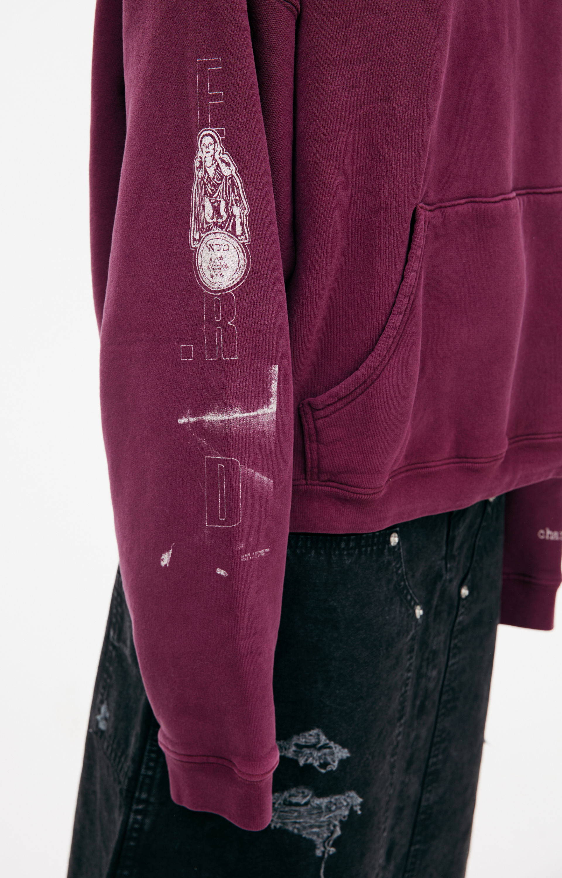 Enfants Riches Déprimés Burgundy hoodie with print