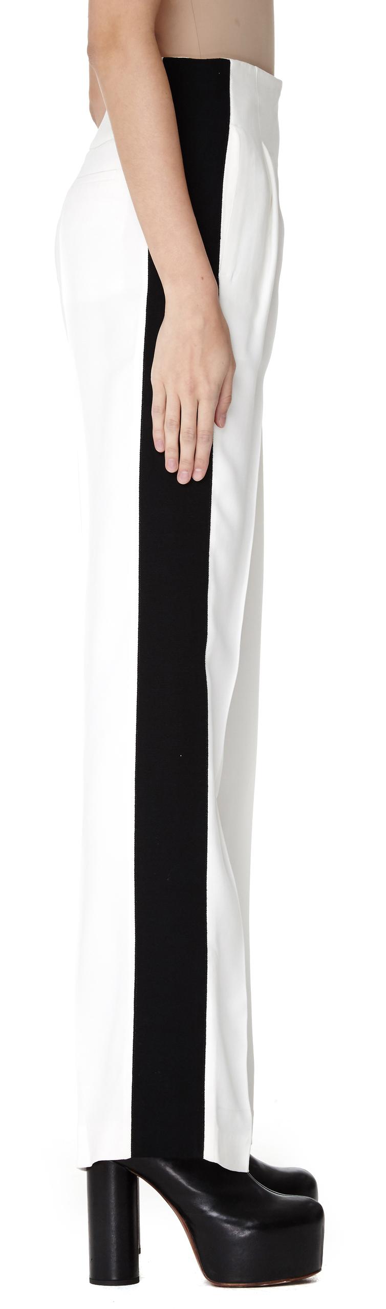 Haider Ackermann Wide-leg Striped White Pants