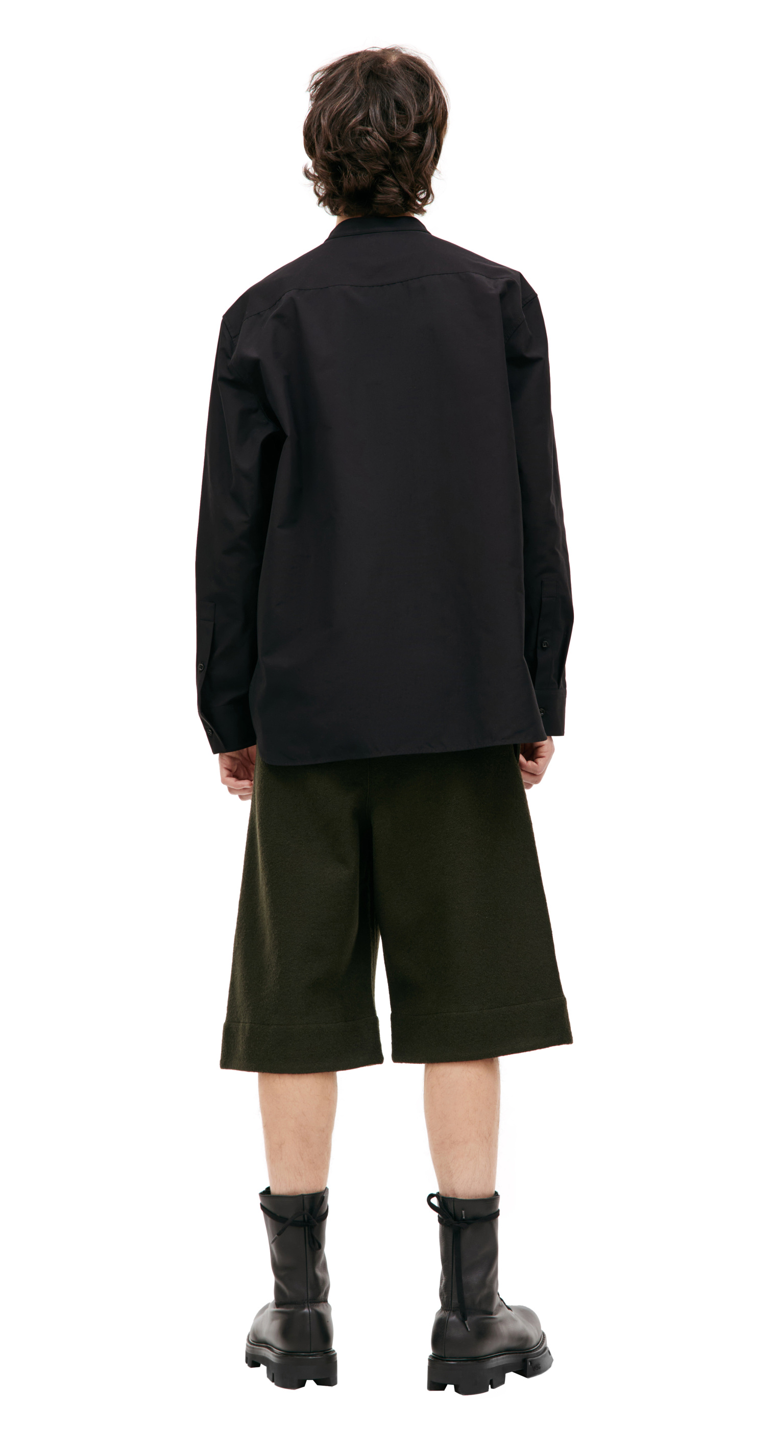 Jil Sander Хлопковая рубашка Monday P.M. с воротником-стойкой