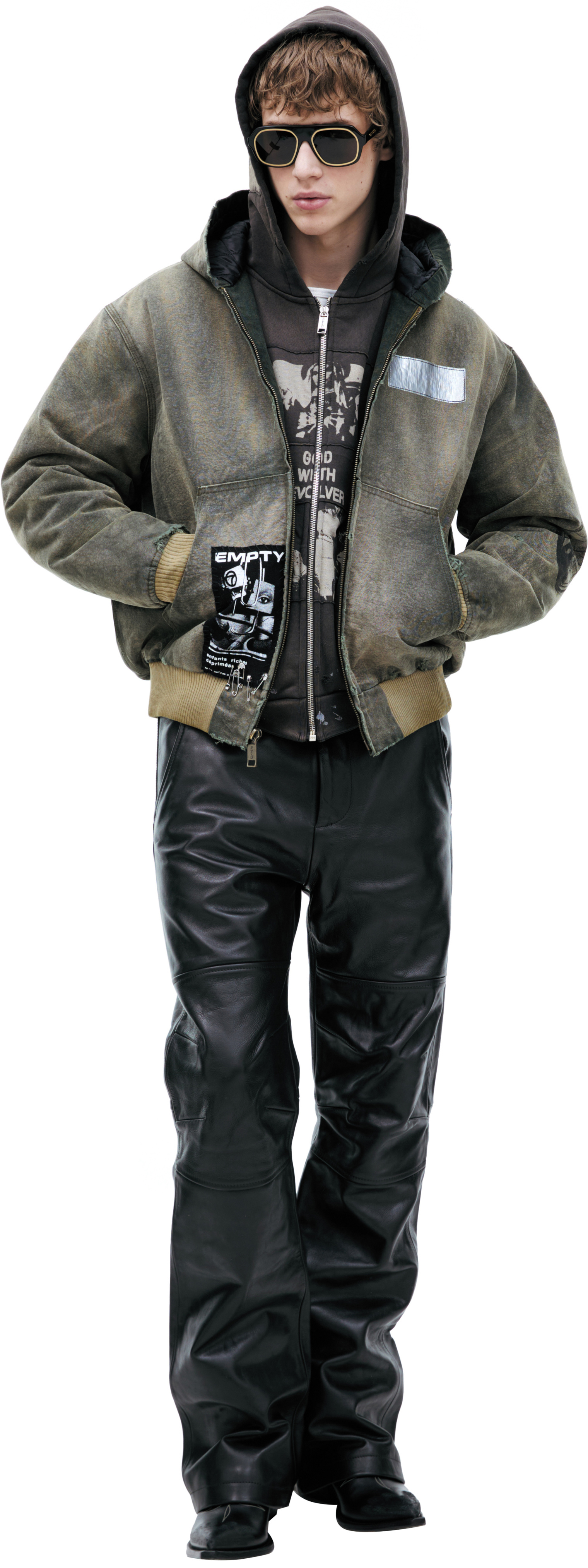 Buy Enfants Riches Déprimés men grey denim jacket with patch for
